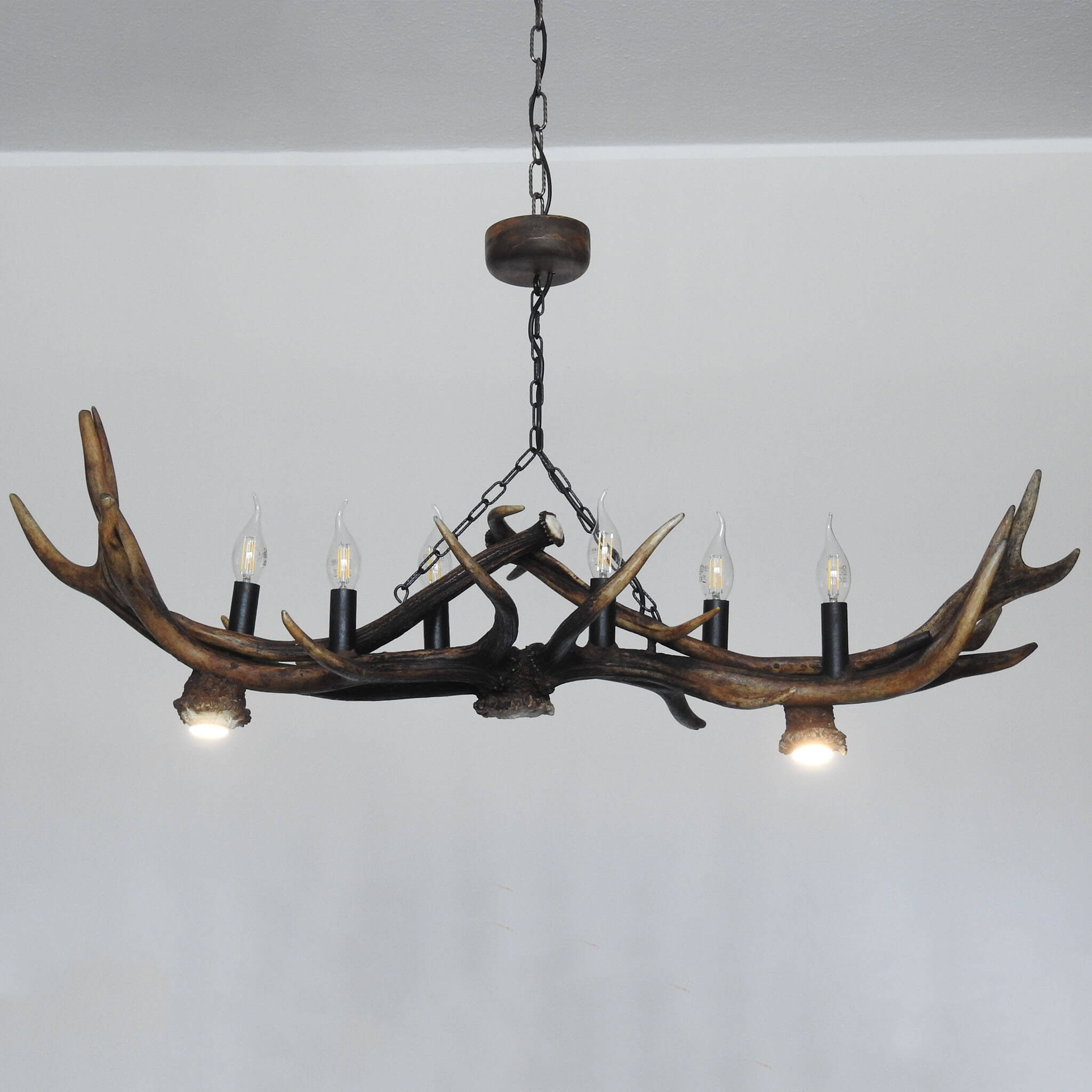 Table antler chandelier.