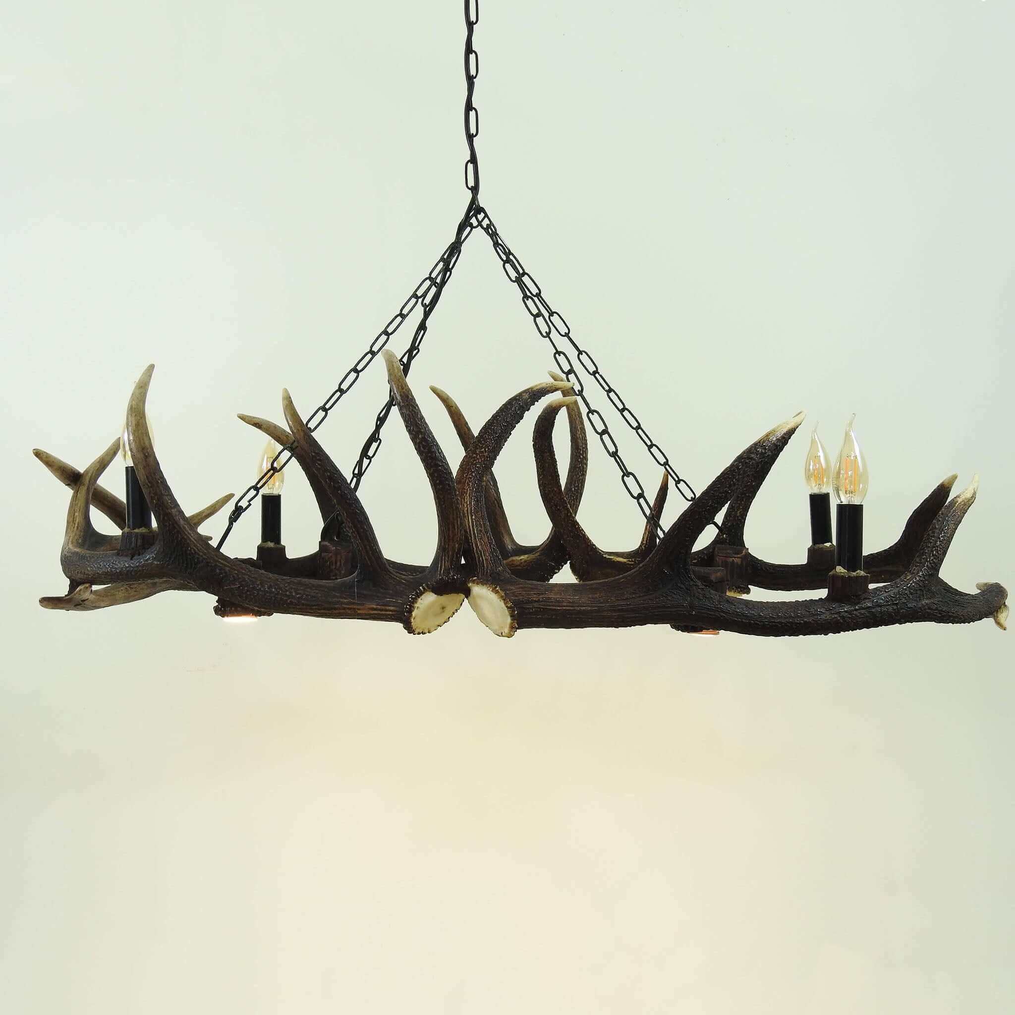 Antler chandelier for 4 lights up and 4 lights down.