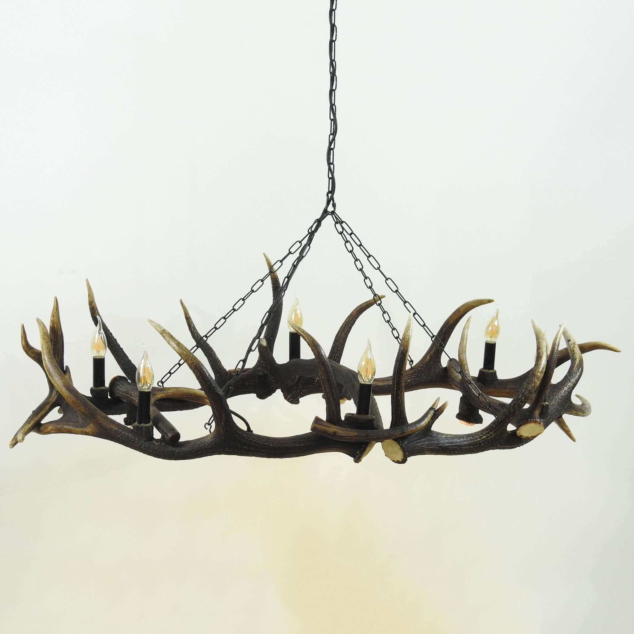 Real, huge antler chandelier with multi light system.