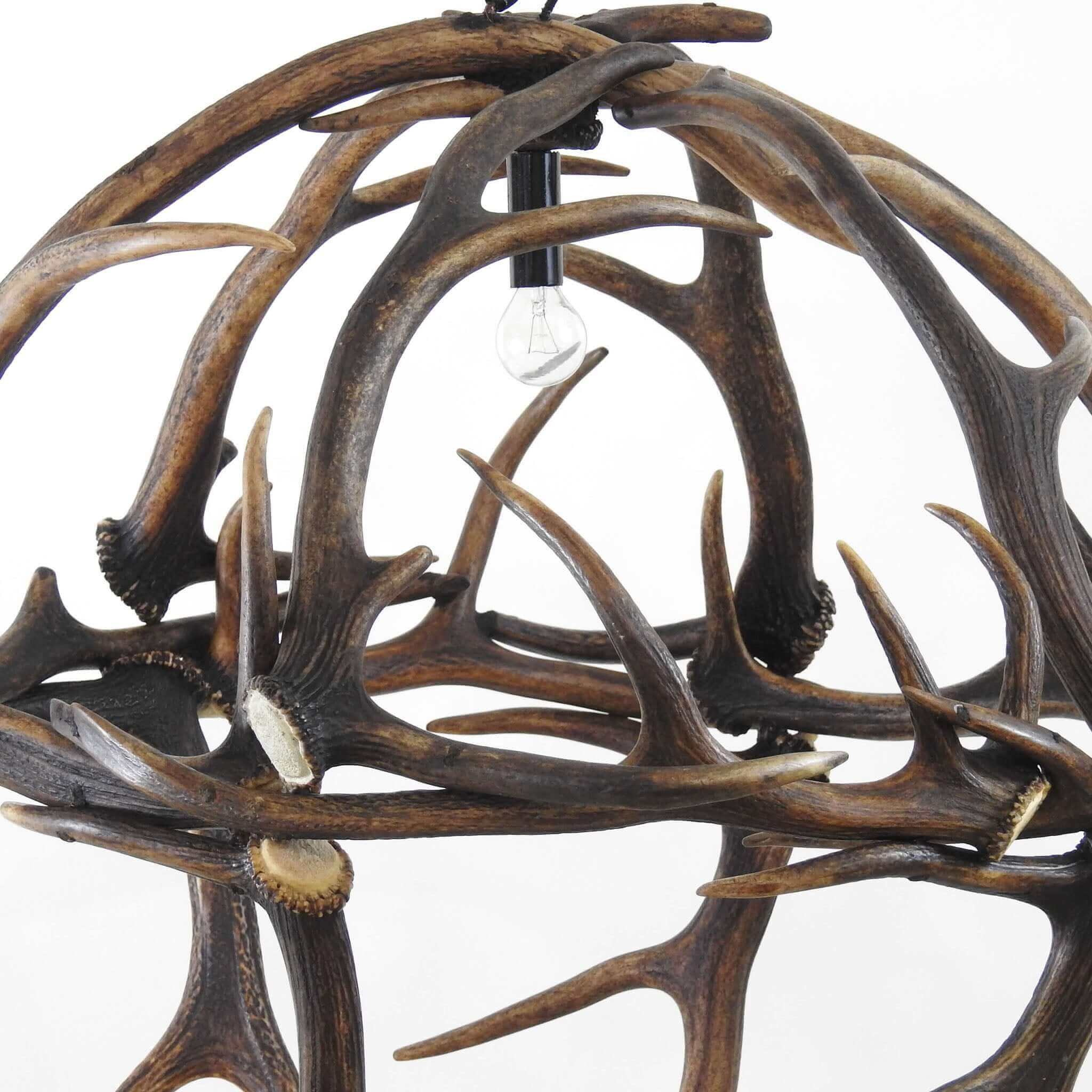 Ball shape antler chandelier