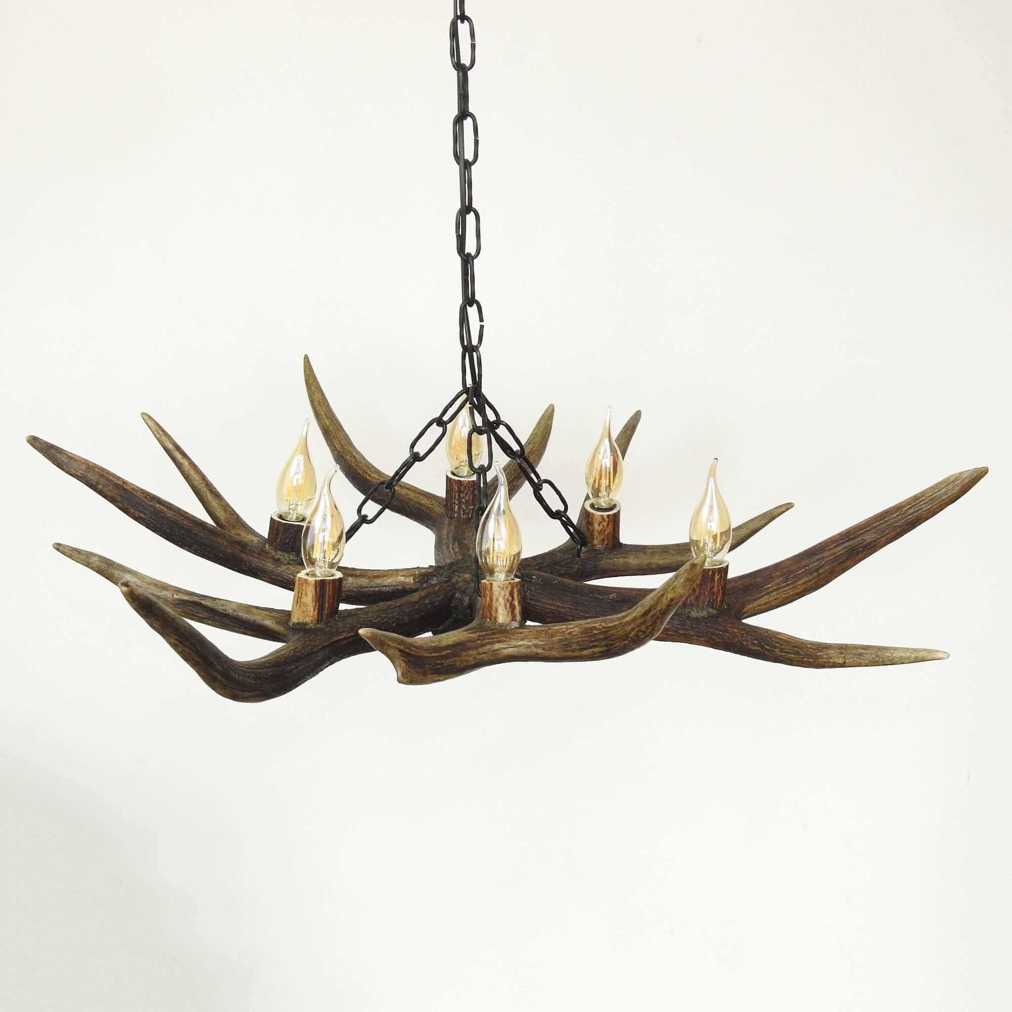 Elk antler chandelier.
