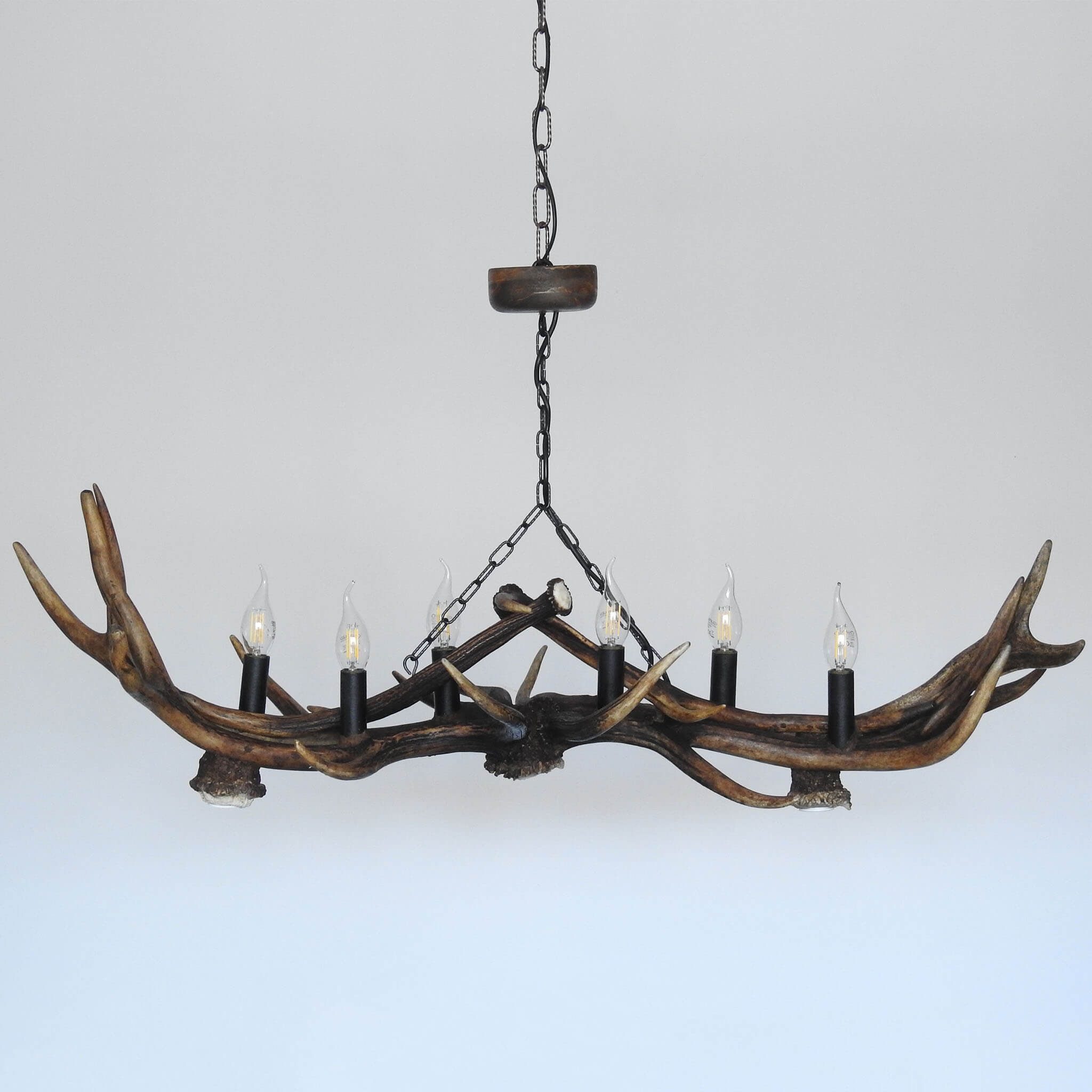 Antler lighting with spotlights.