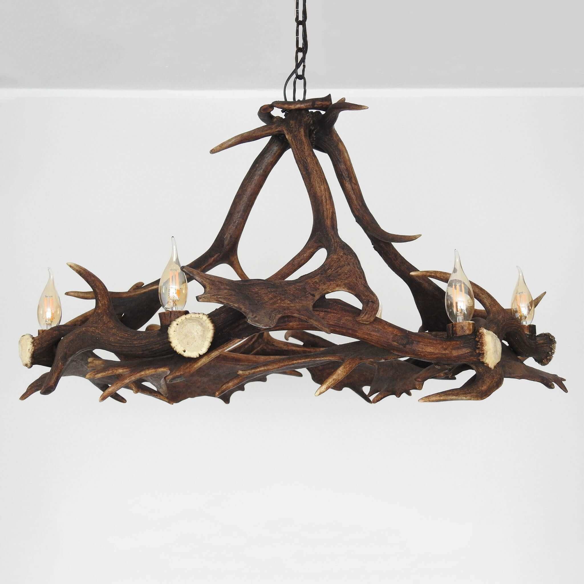 Large antler chandelier for 6 lights.