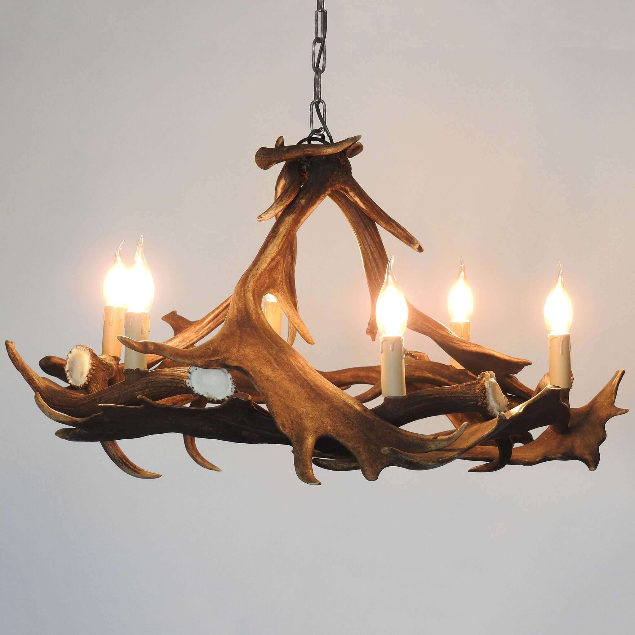 Real antler chandelier.