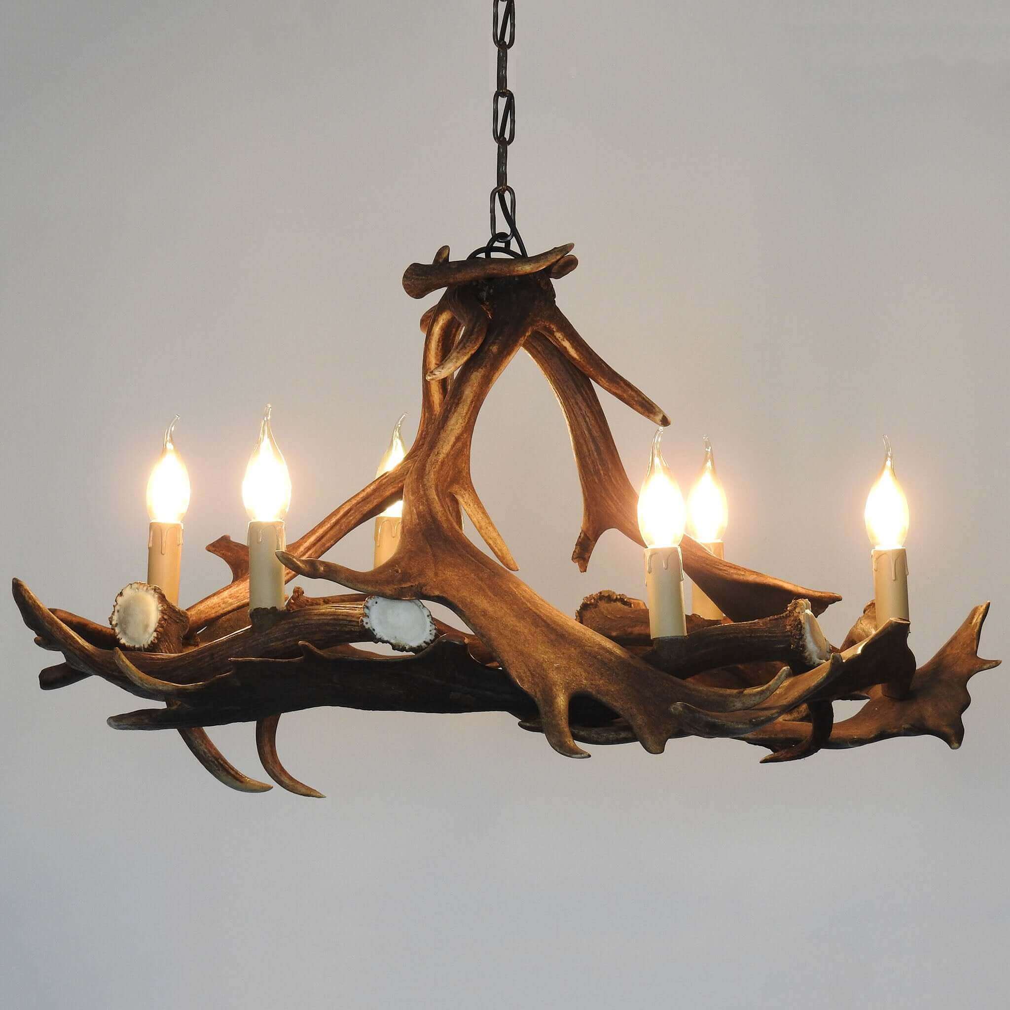 Real deer antler lighting.