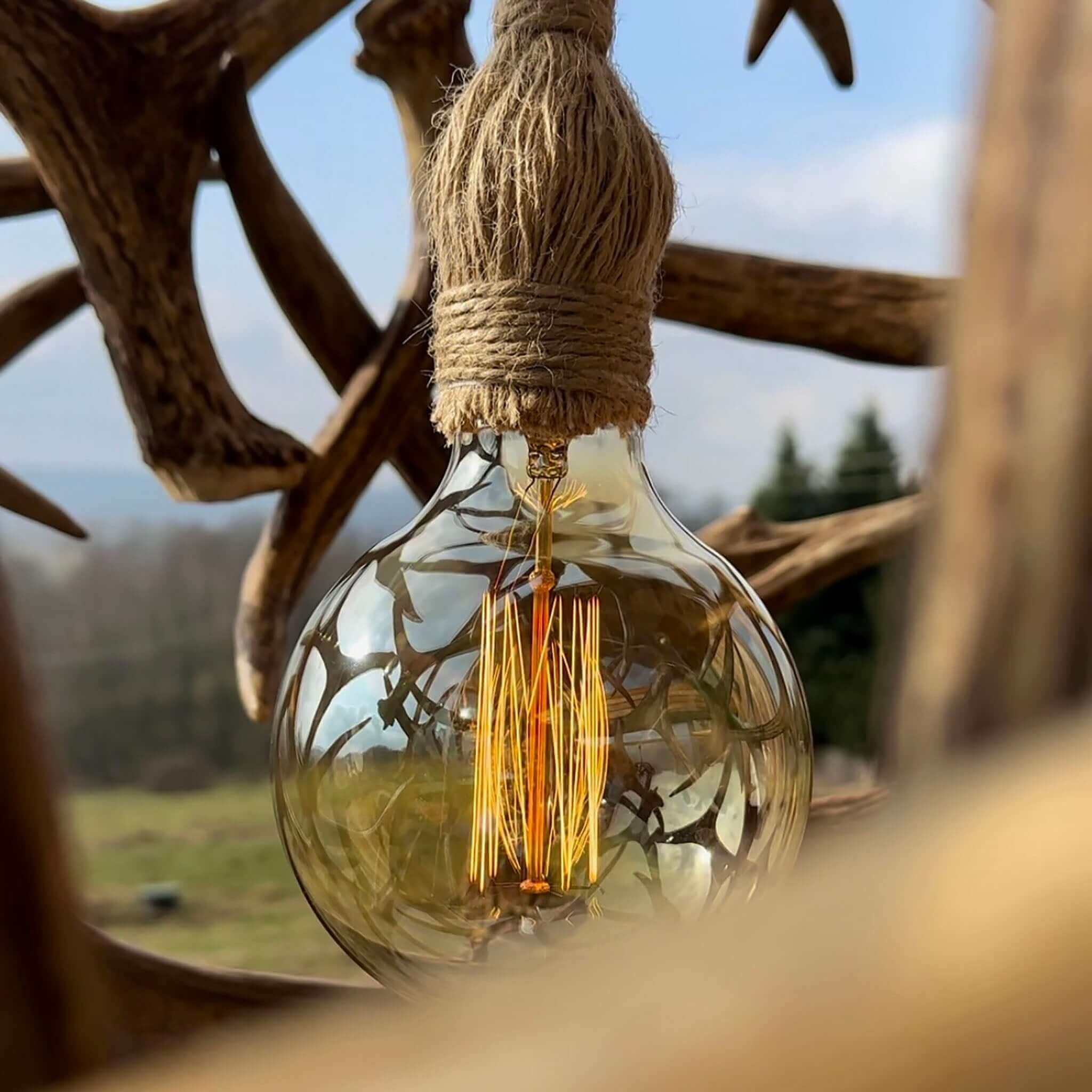 Real elk antler chandelier.