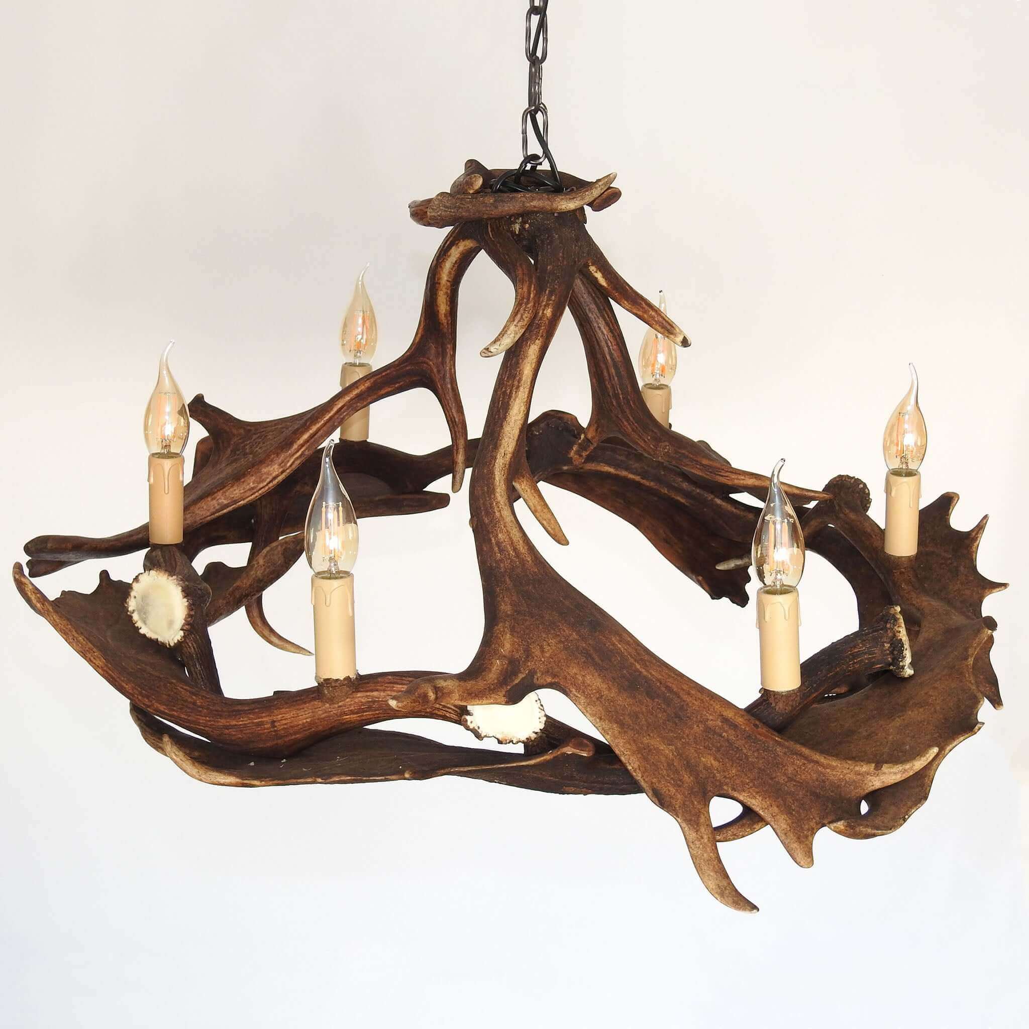 Table antler chandelier.