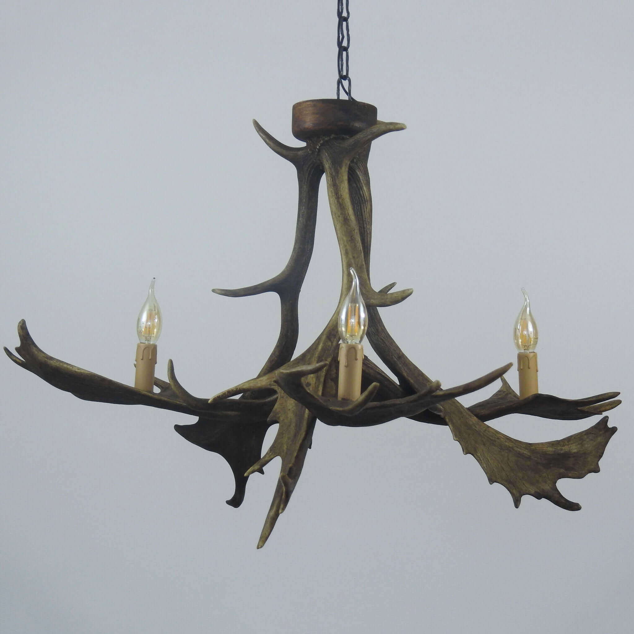 Rustic style deer antler lighting.