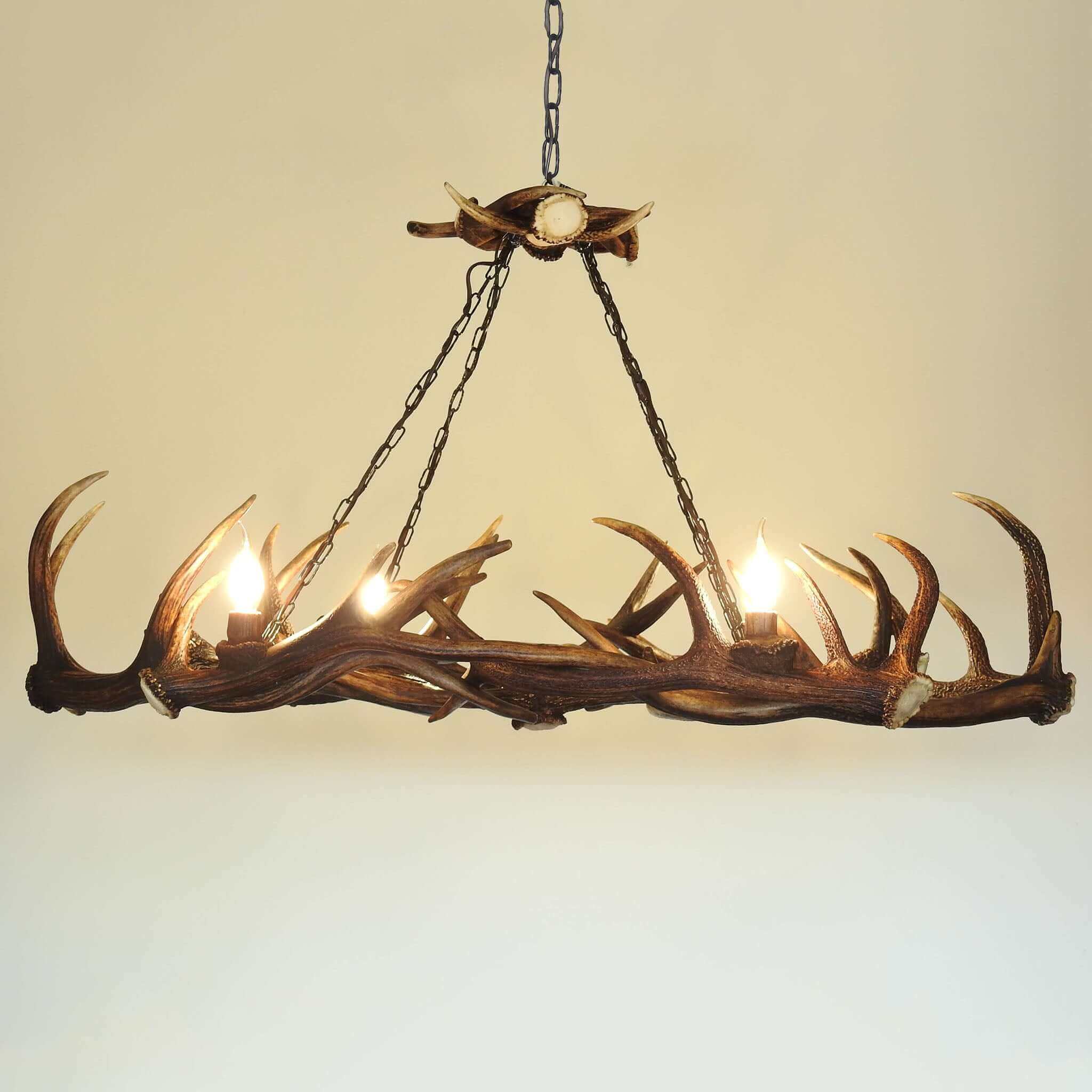 Modern antler chandelier for 4 bulbs.