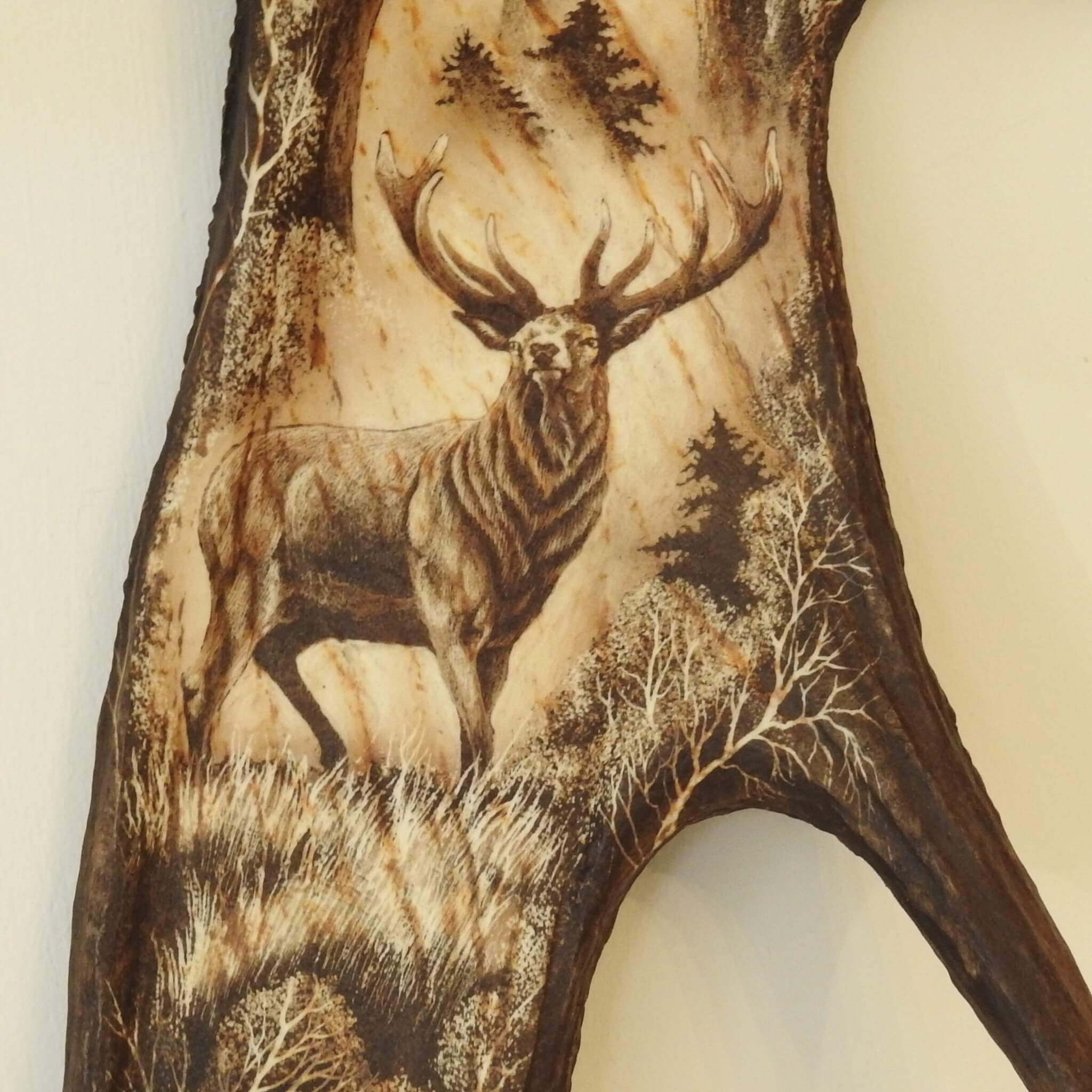Red deer carving.