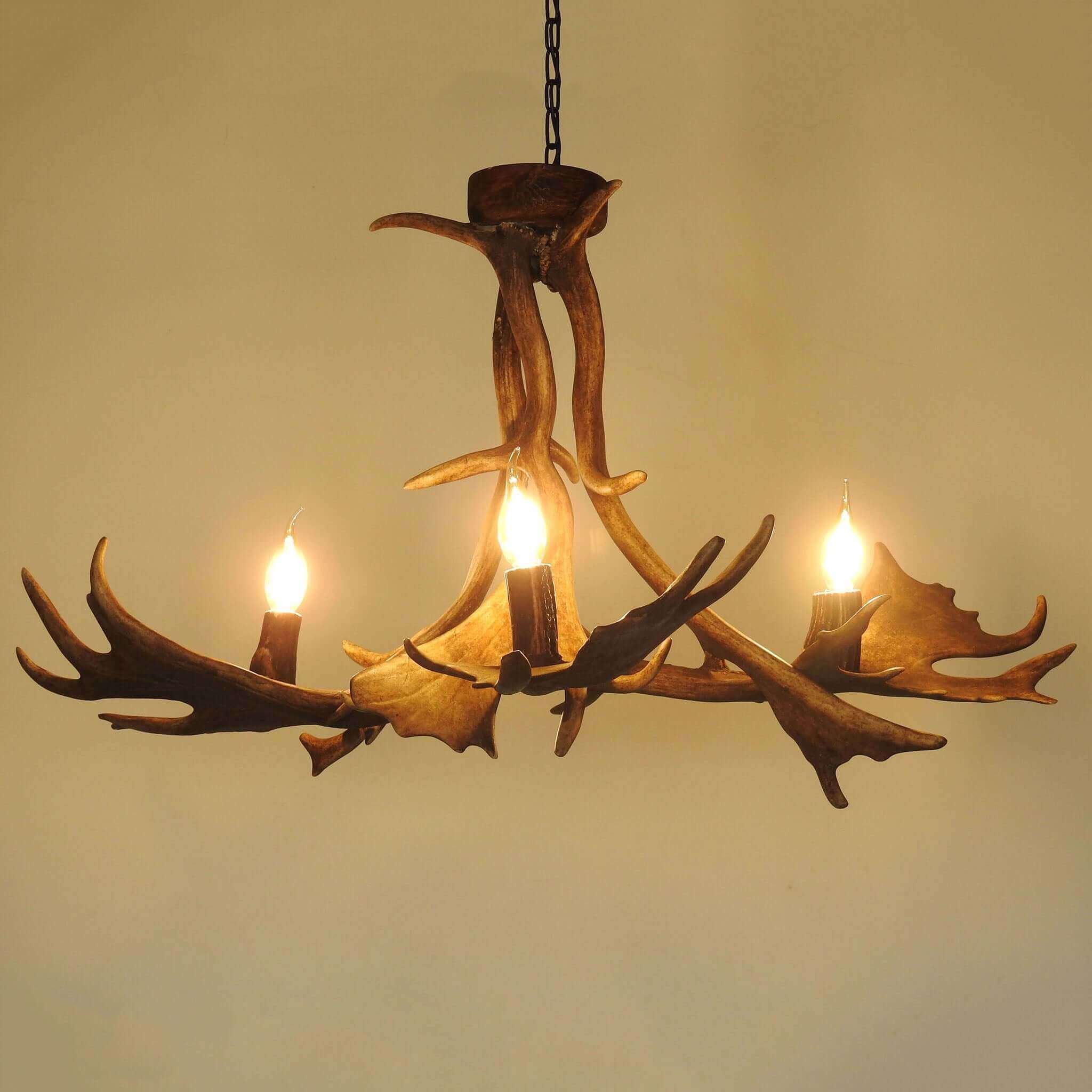 Living room antler chandelier.
