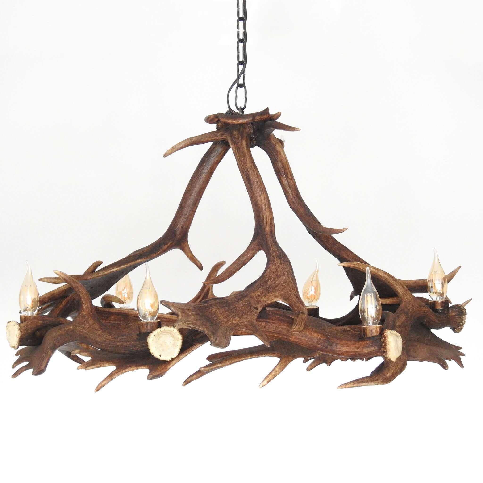 Round antler chandelier.