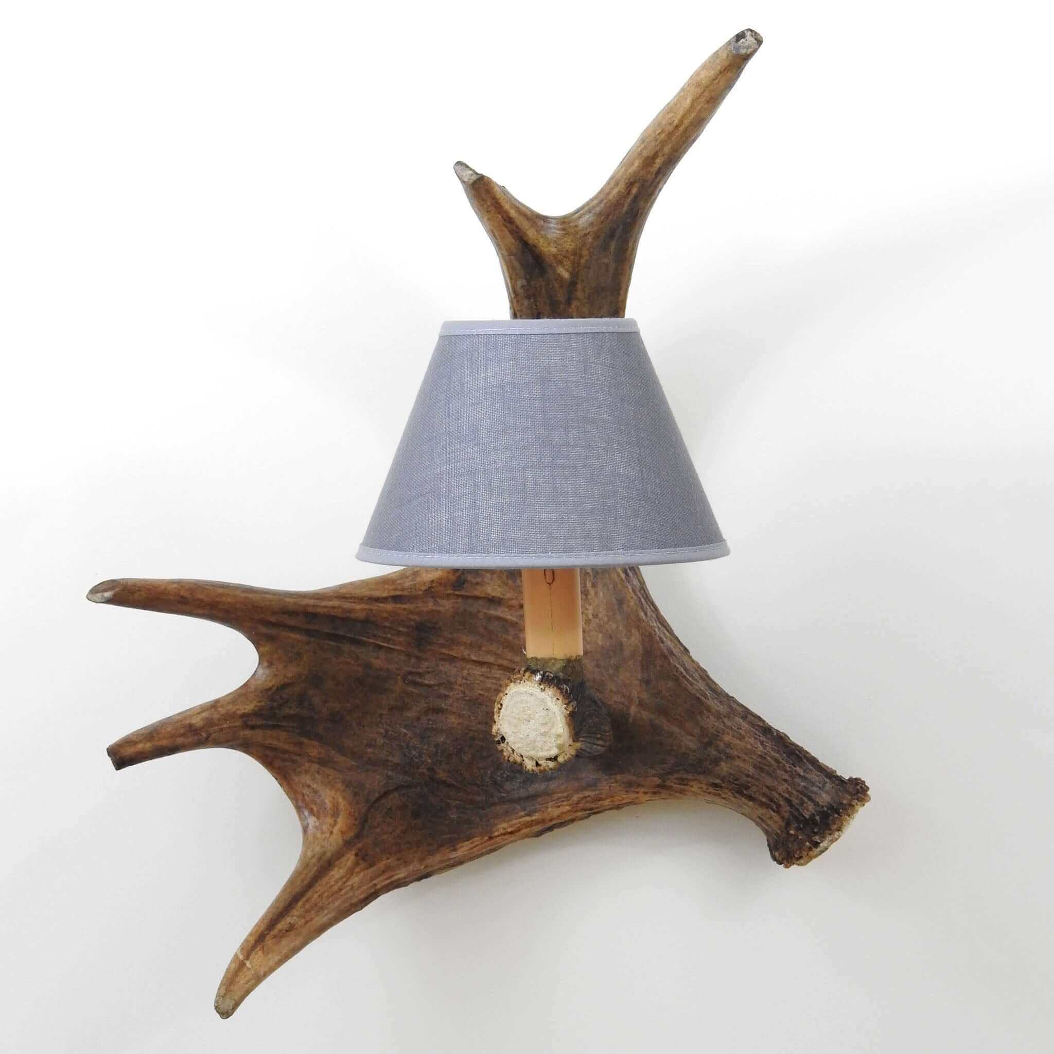 Farmhouse, moose antler lighting.
