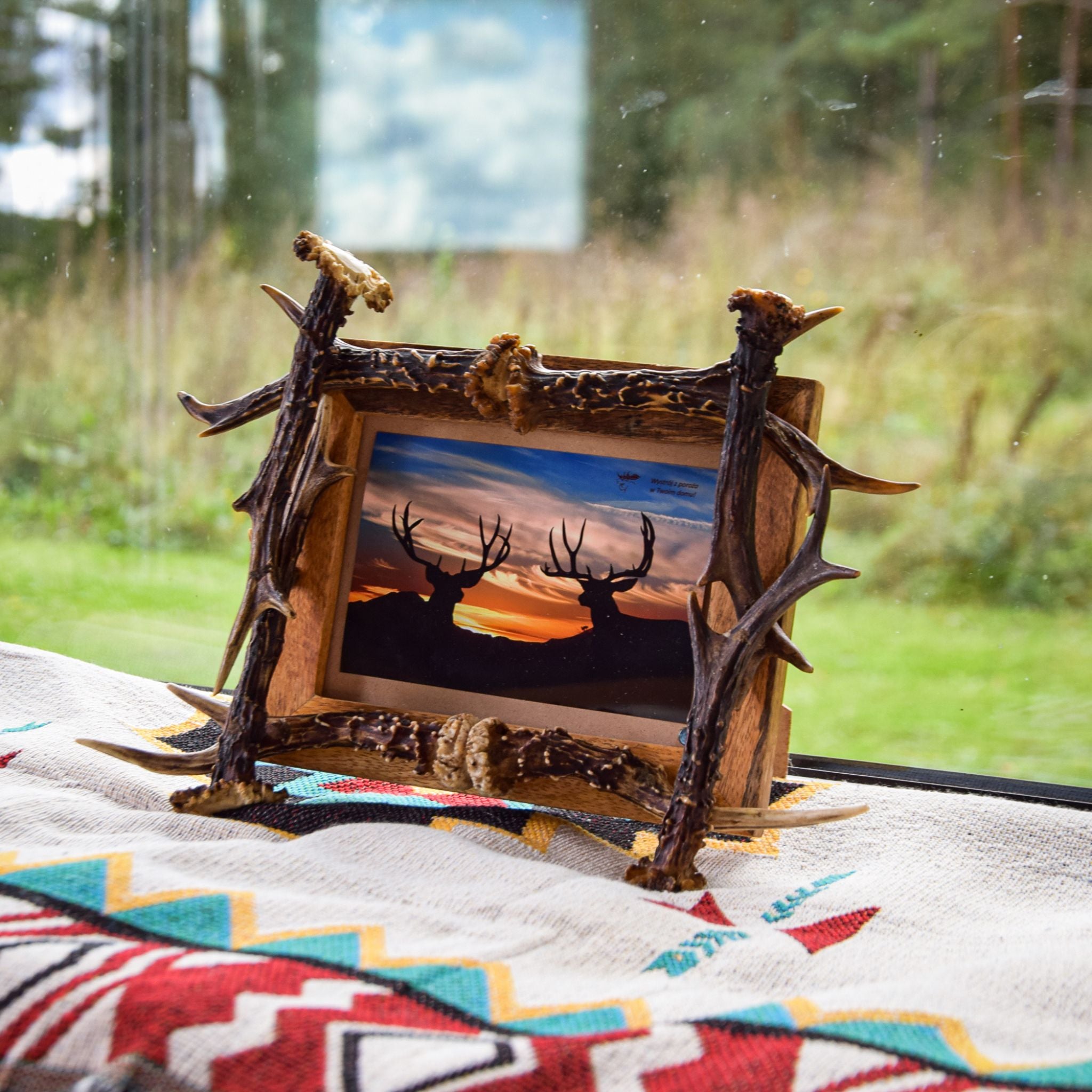 Roe deer antler picture frame