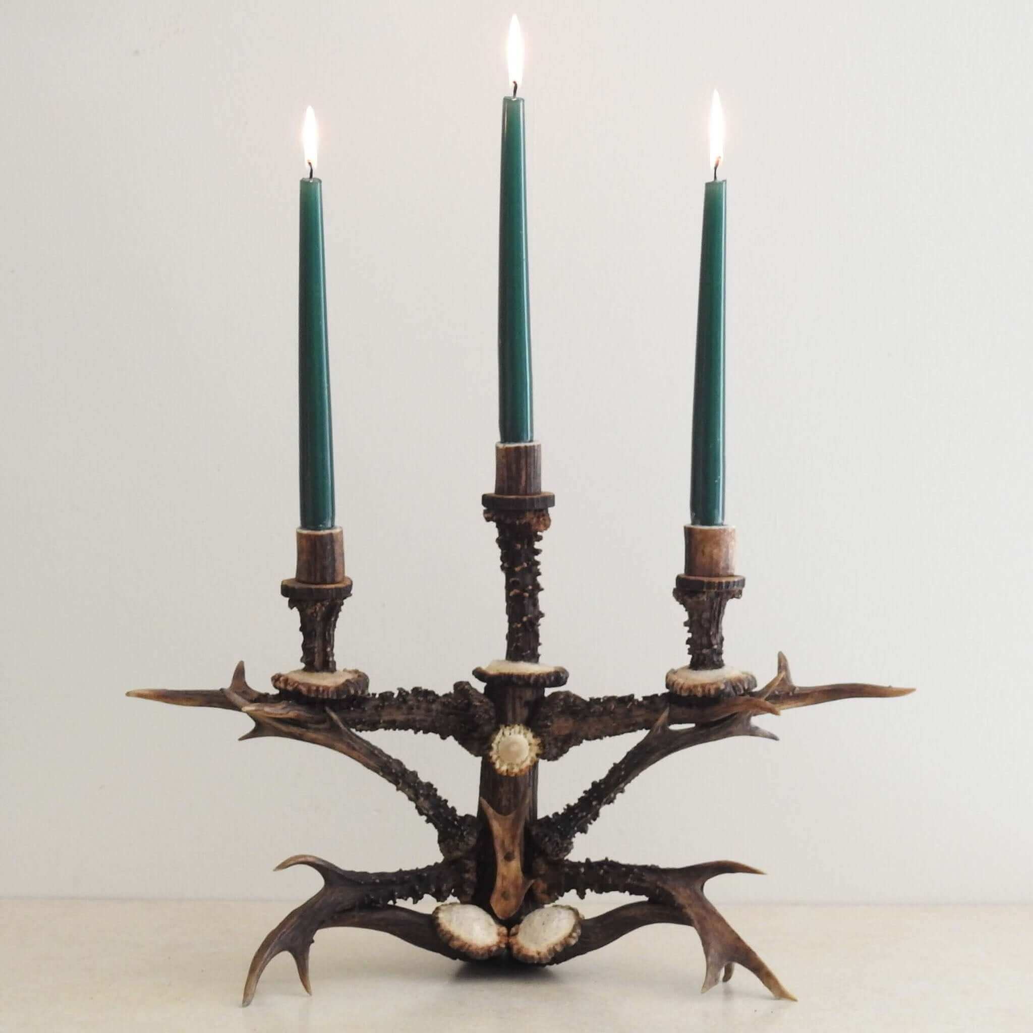 Real antler candle holder.