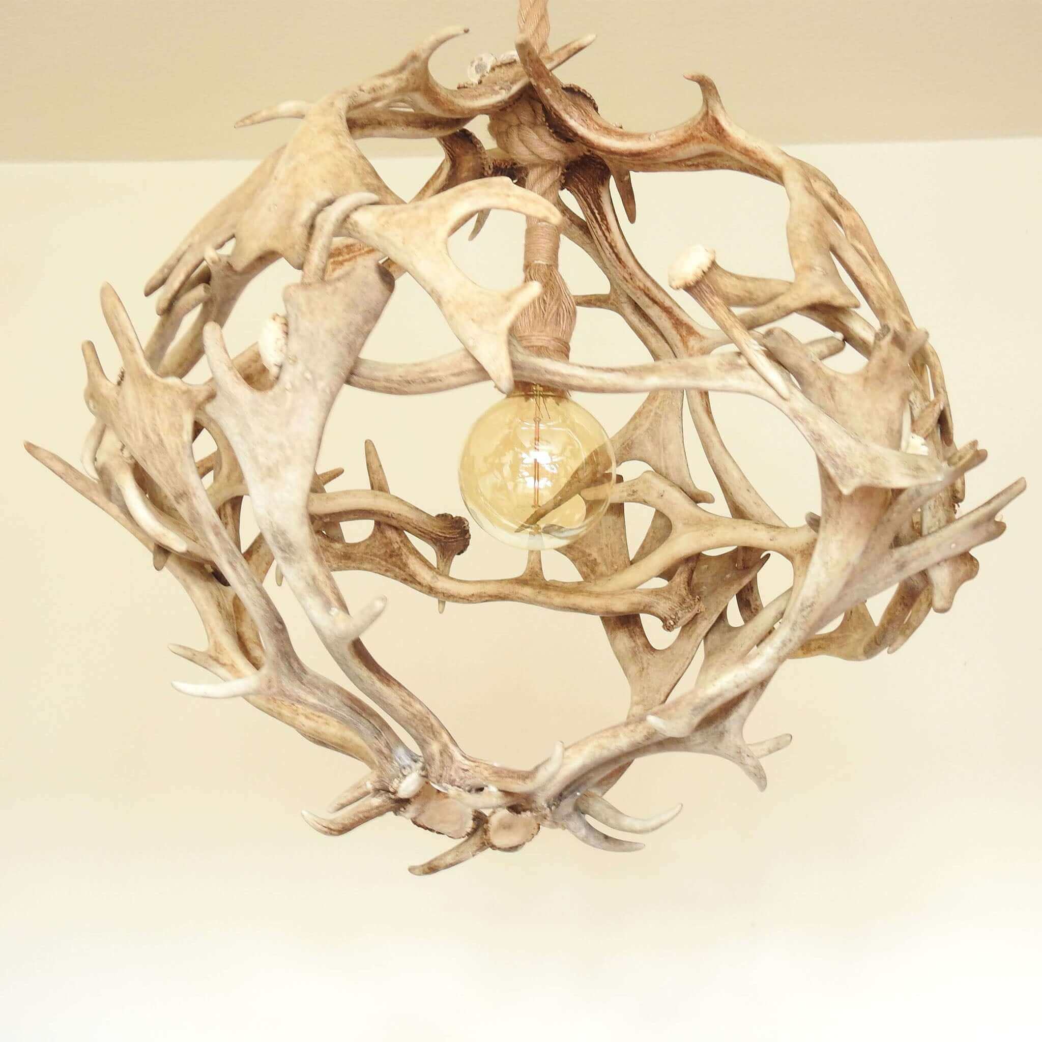 Real antler white chandelier.