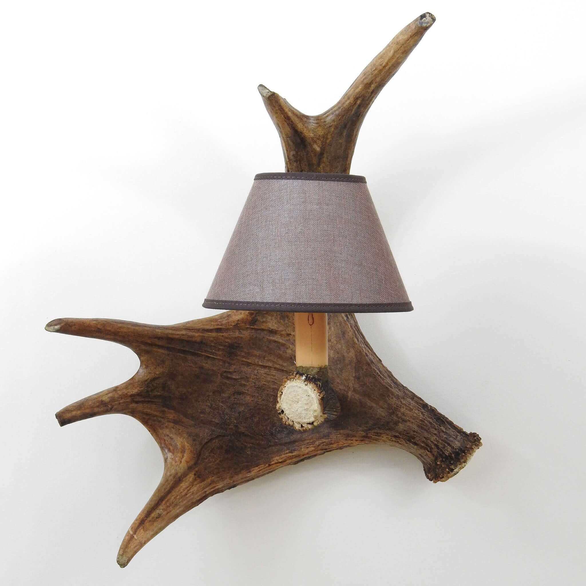 Real moose antler wall light.