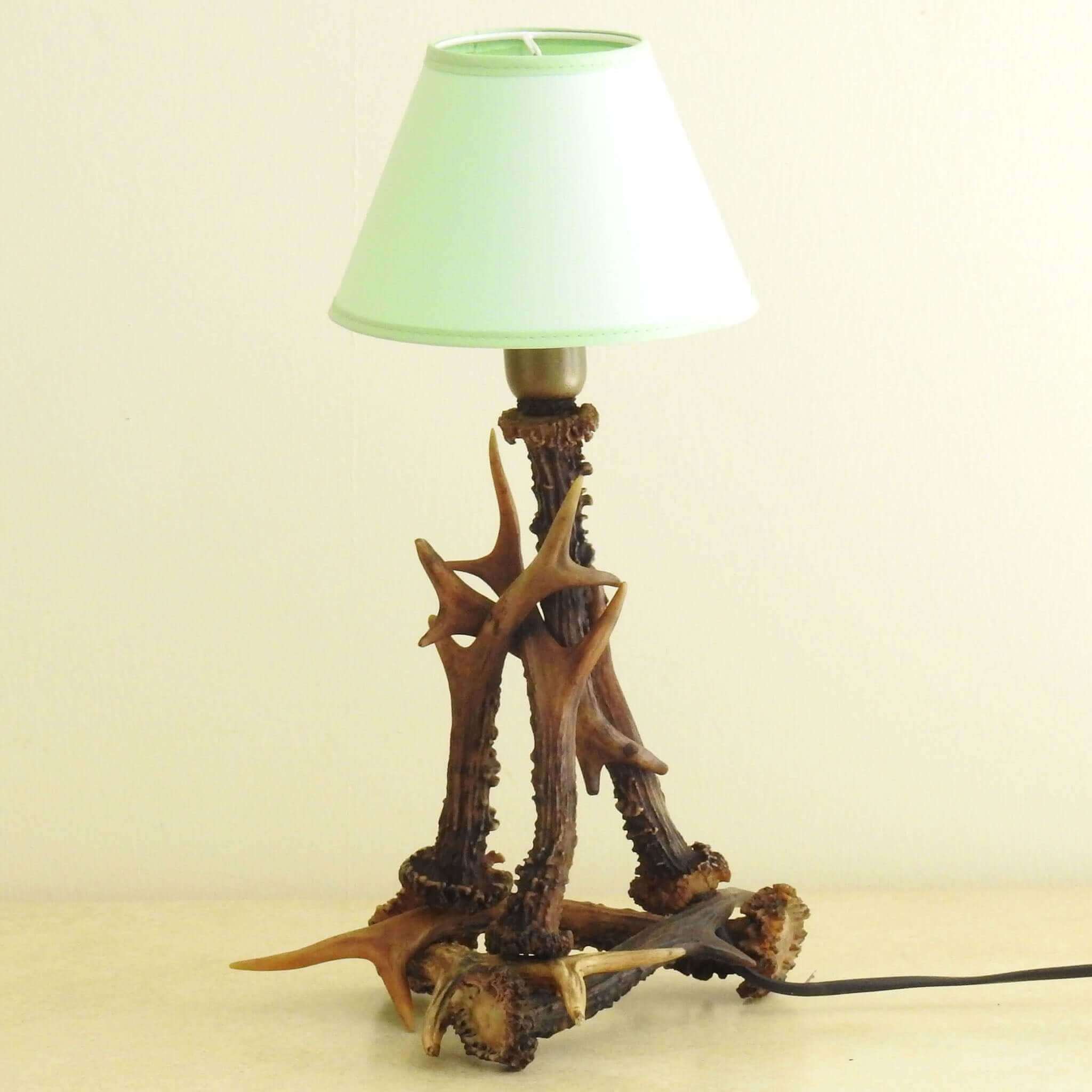 Antler lamp with shade.