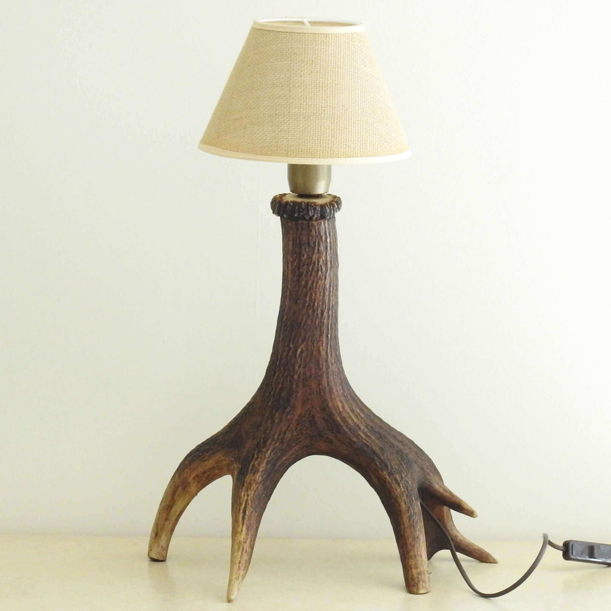 Simple antler lamp with shade.
