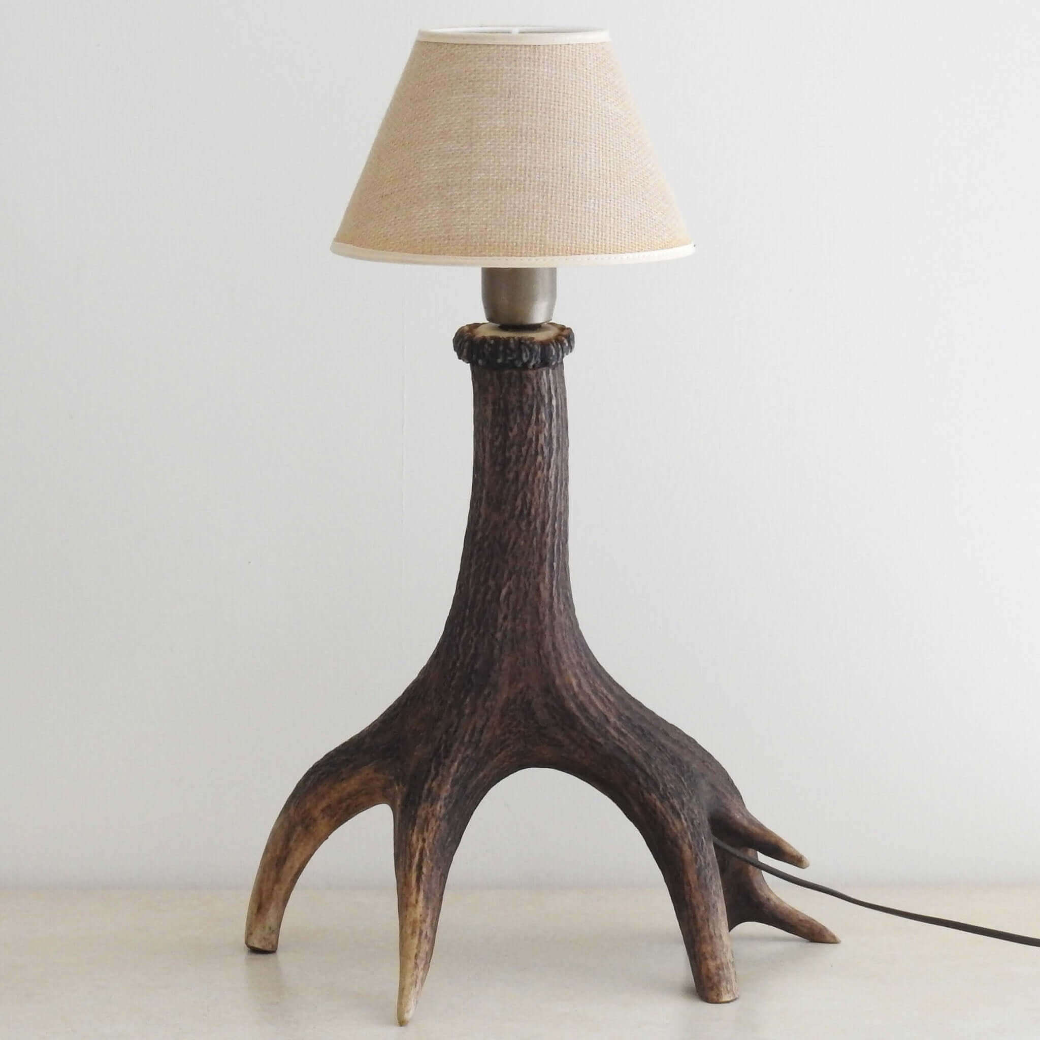 Real antler lamp for table.