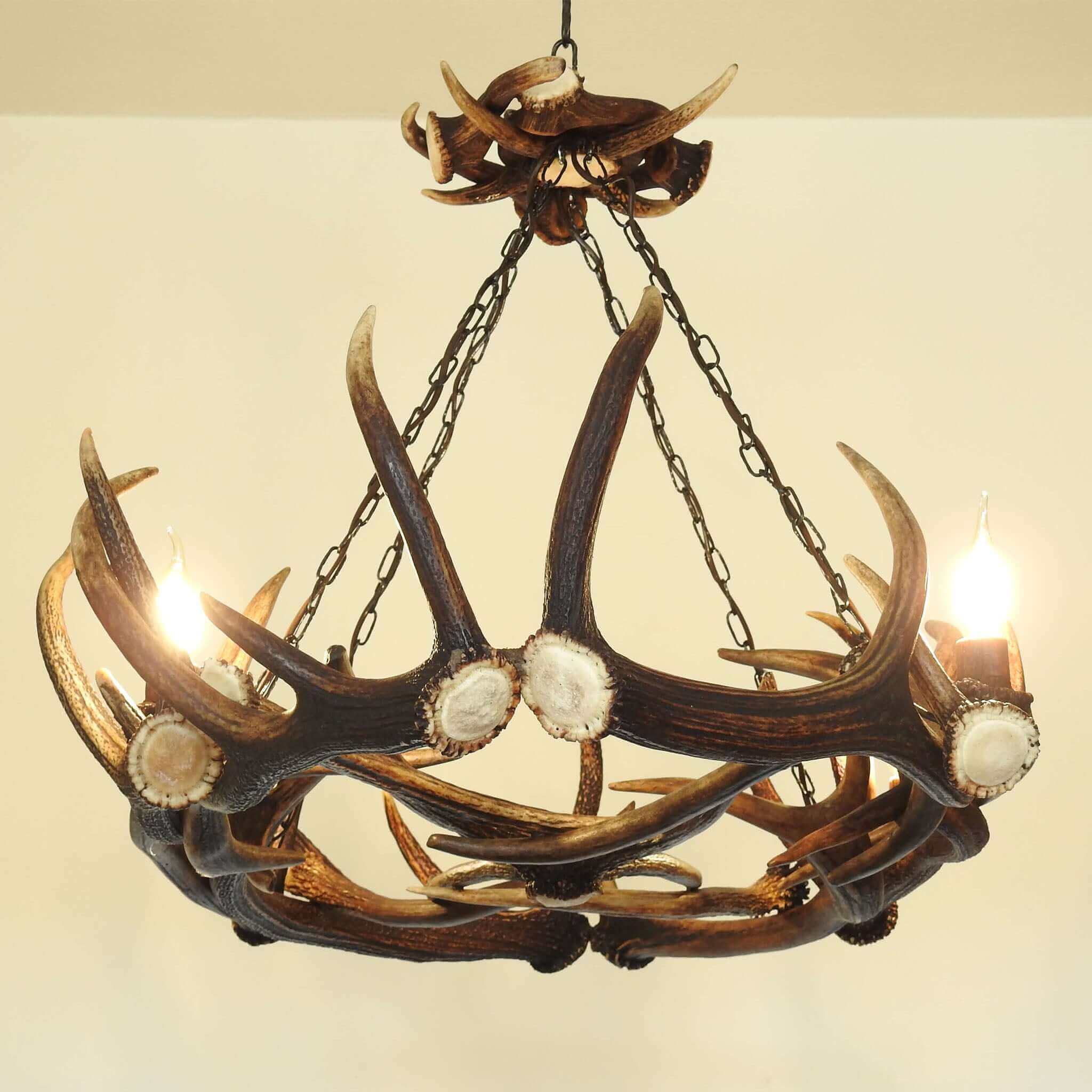 Table antler chandelier.