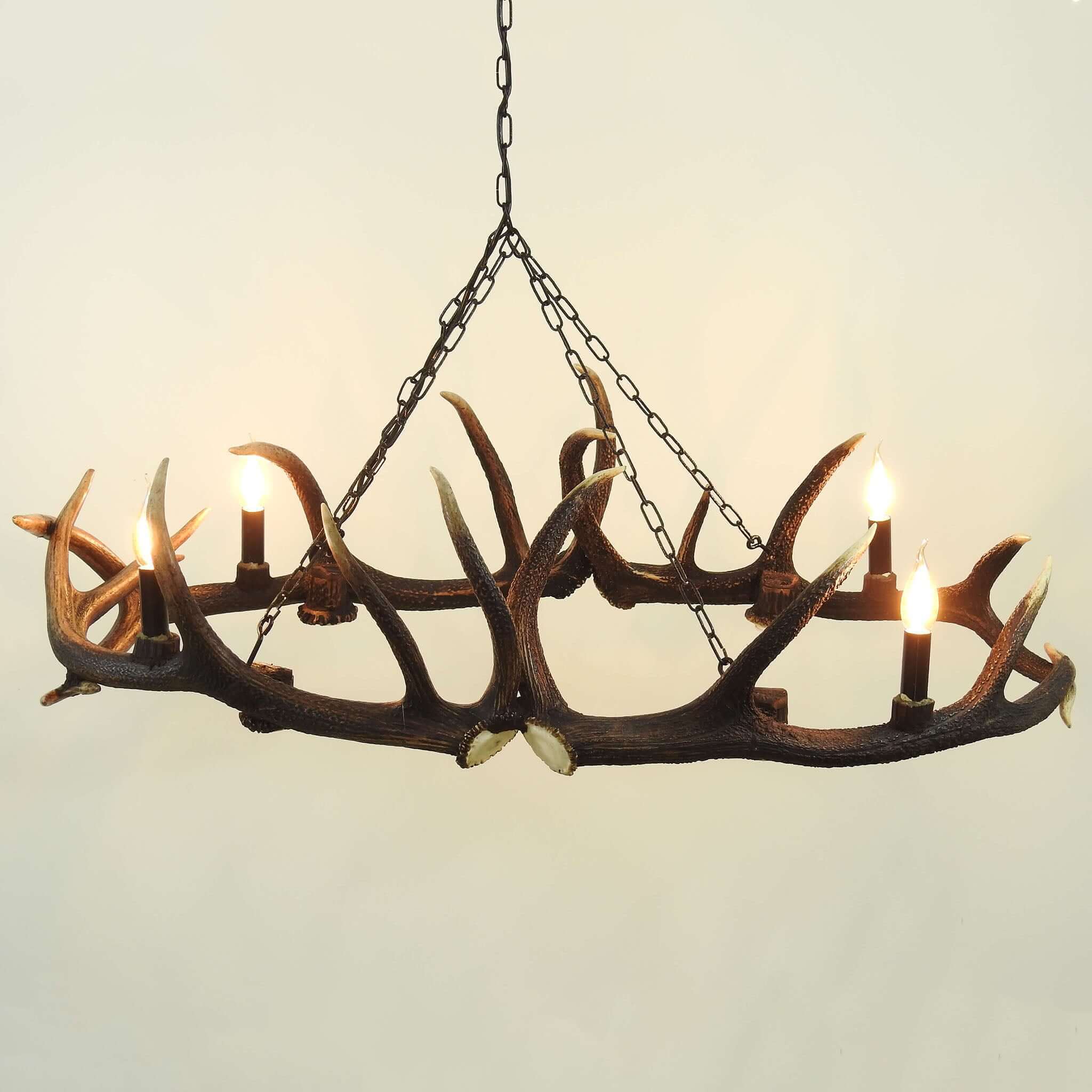 Real antler chandelier for 8 lights.
