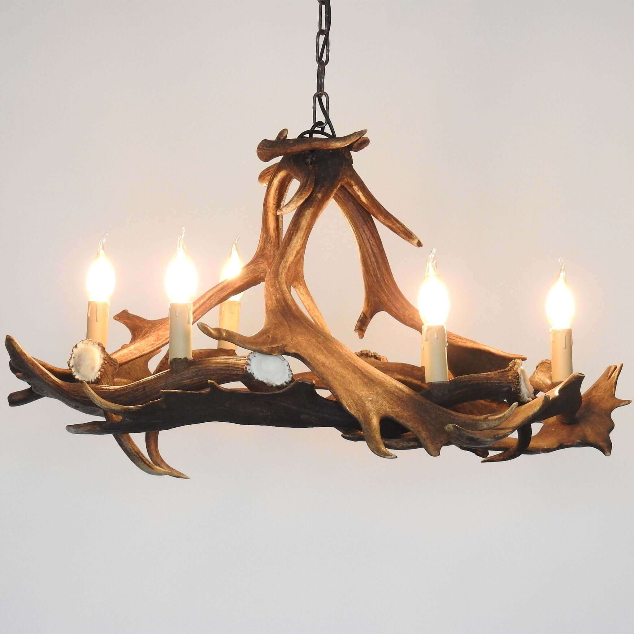 Real antler light fixture.