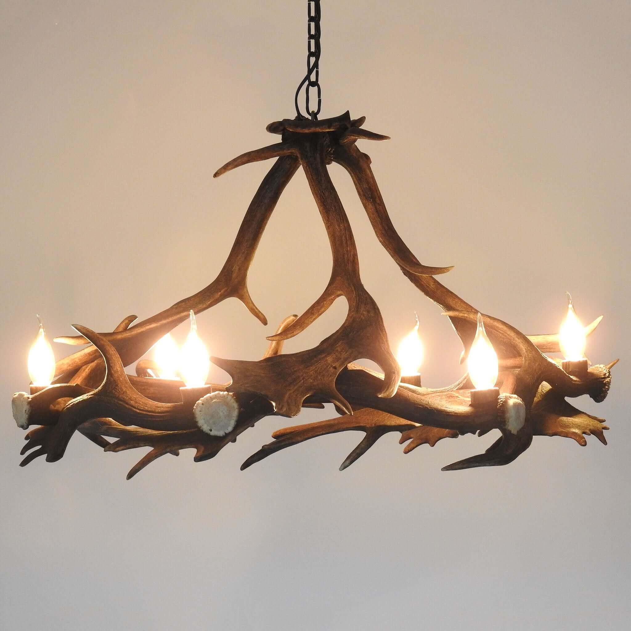 Living room antler chandelier.