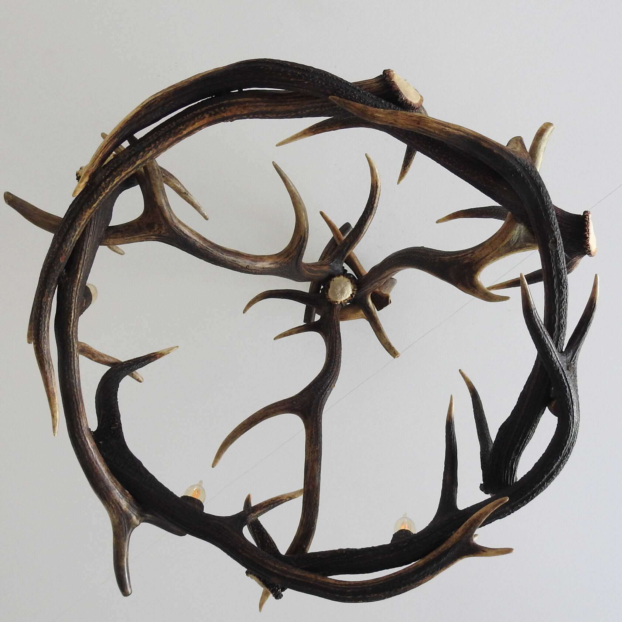 Living room antler chandelier.
