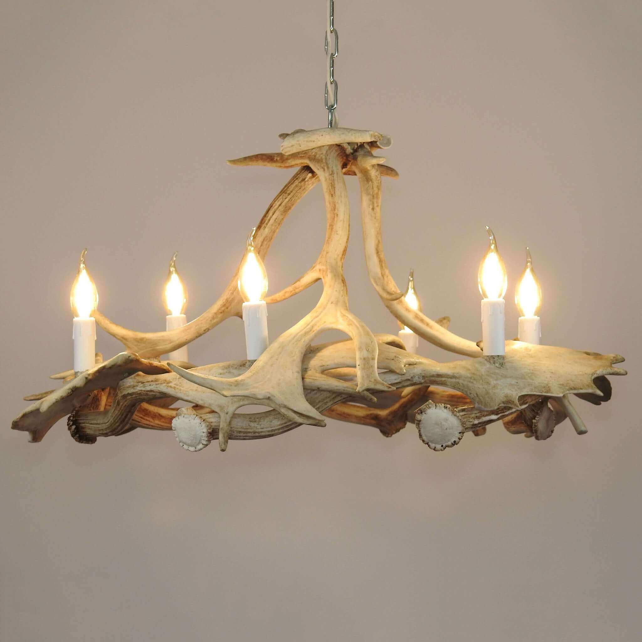 White antler chandelier.