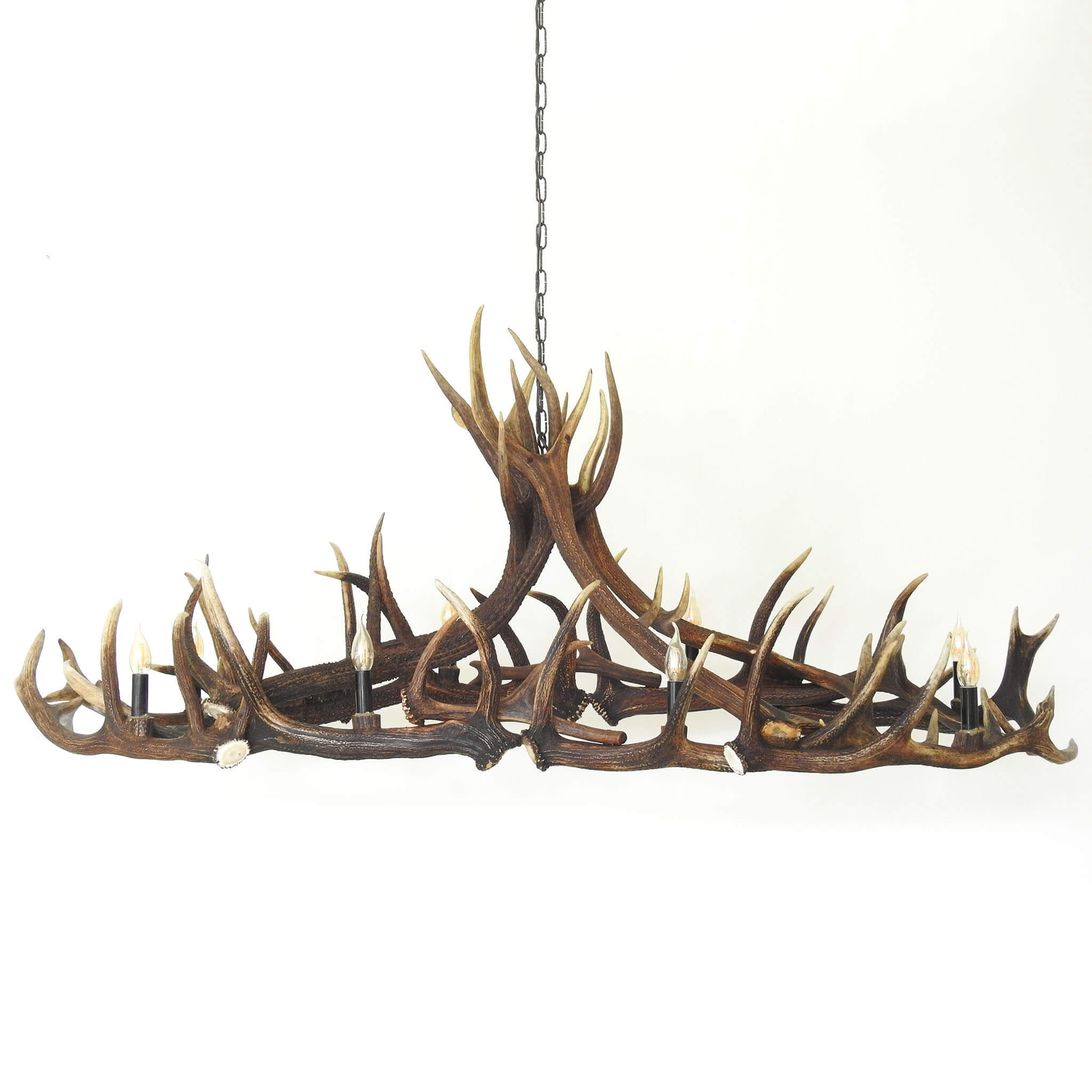 Red deer antler chandelier for faarmhouse.