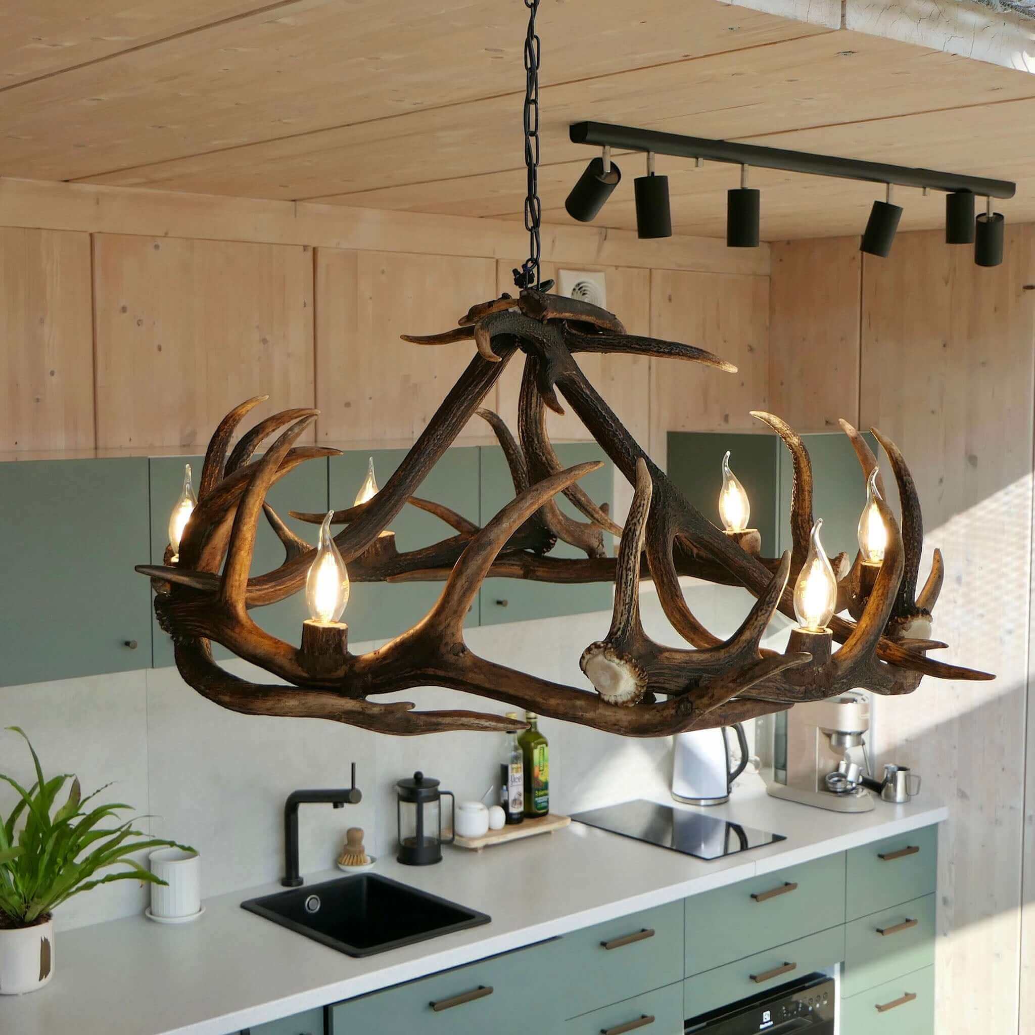 Real deer antler chandelier