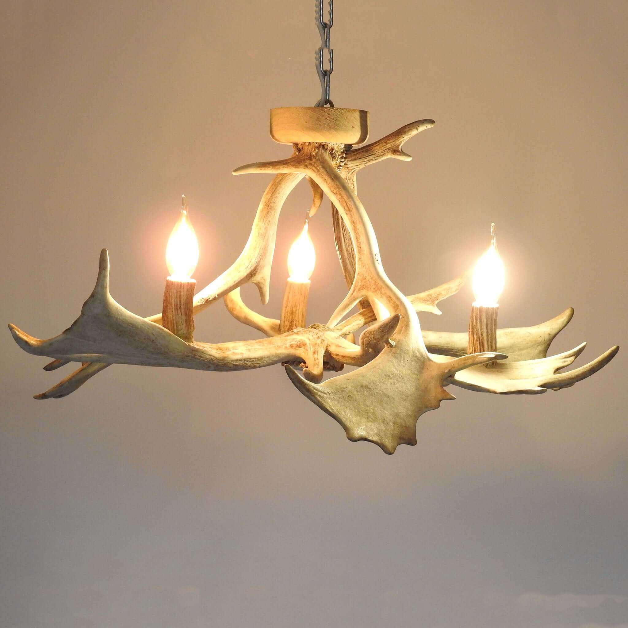 Modern antler chandelier.