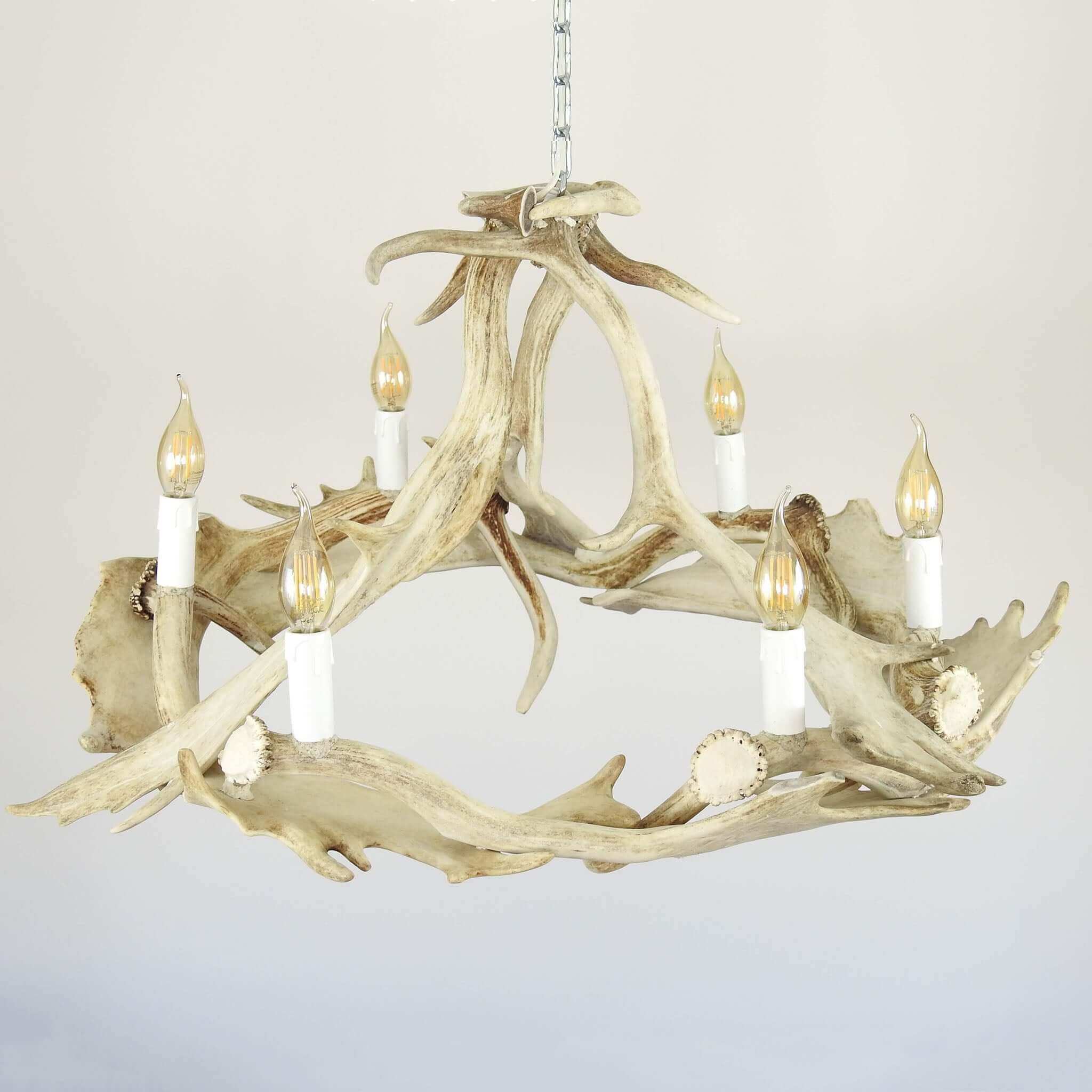 Modern antler chandelier for 6 lights.