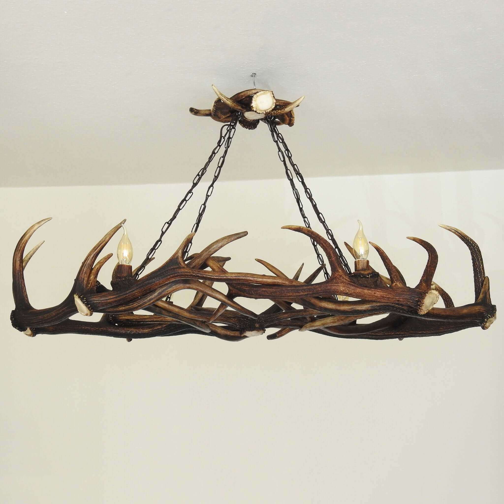 Rustic deer antler chandelier for livingroom.