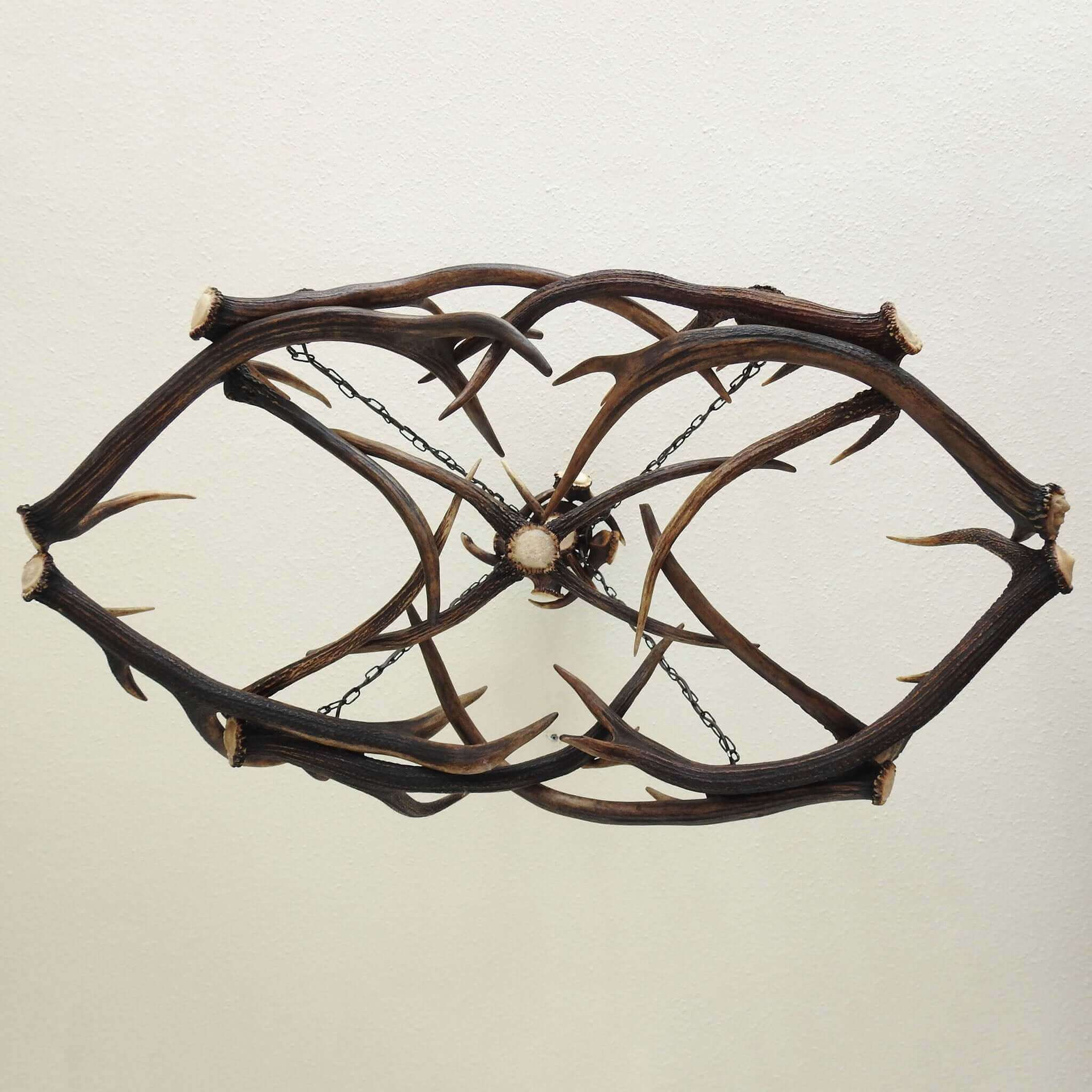 Modern antler chandelier, view from the bottom.