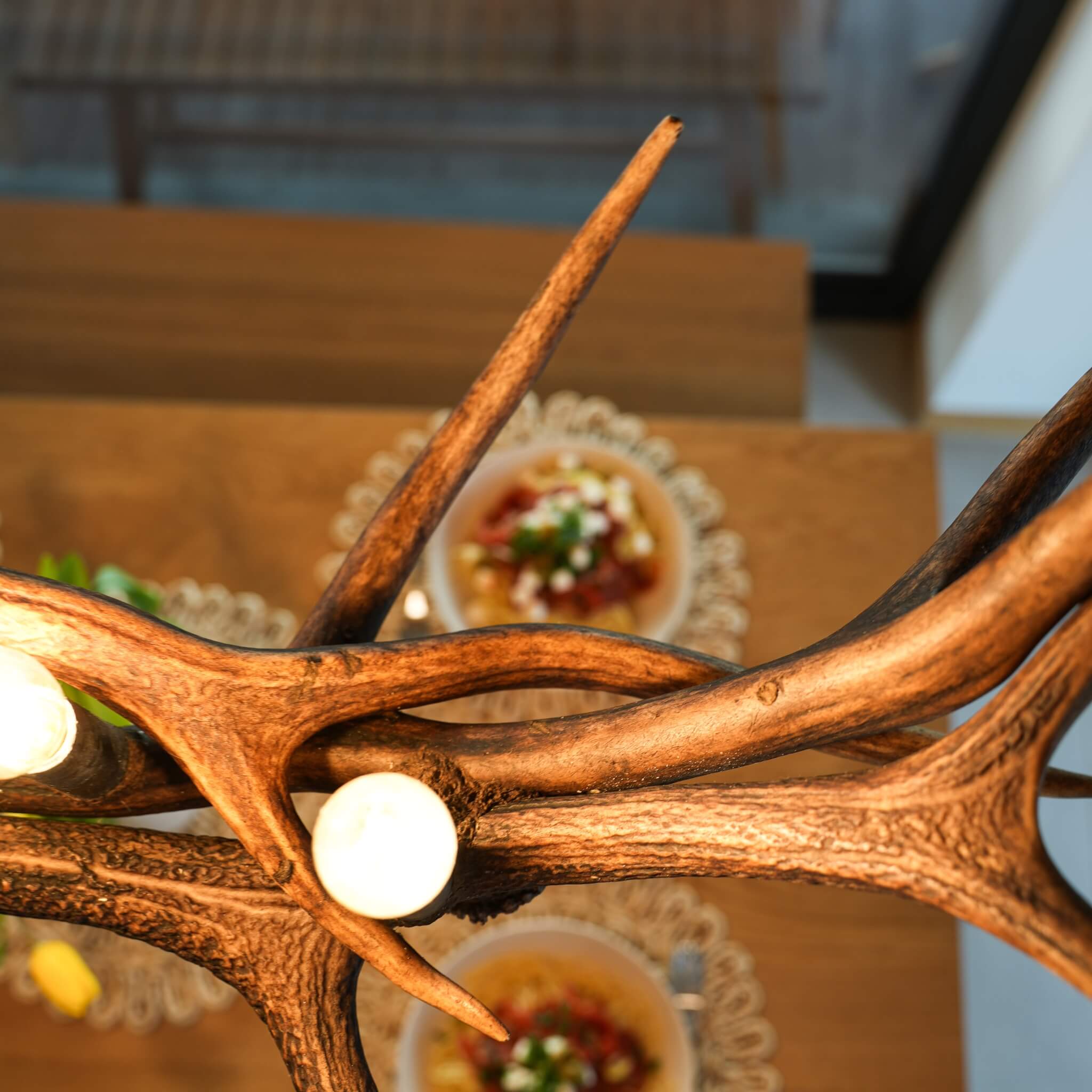 Antler chandelier, view from the top.