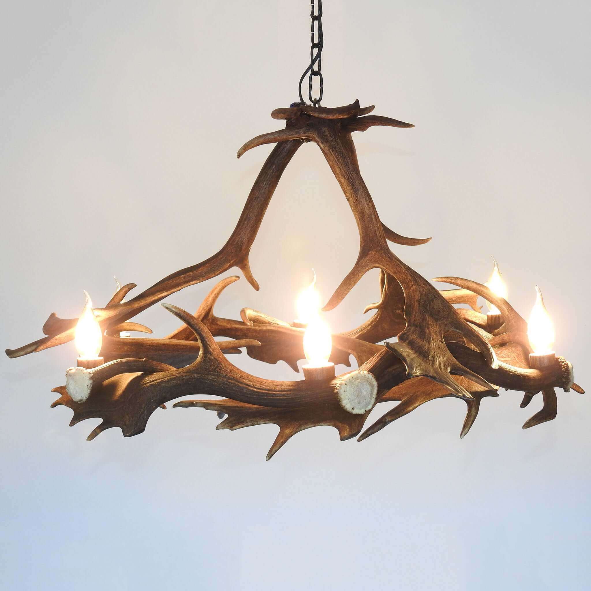 Rustic fallow deer antler chandelier.