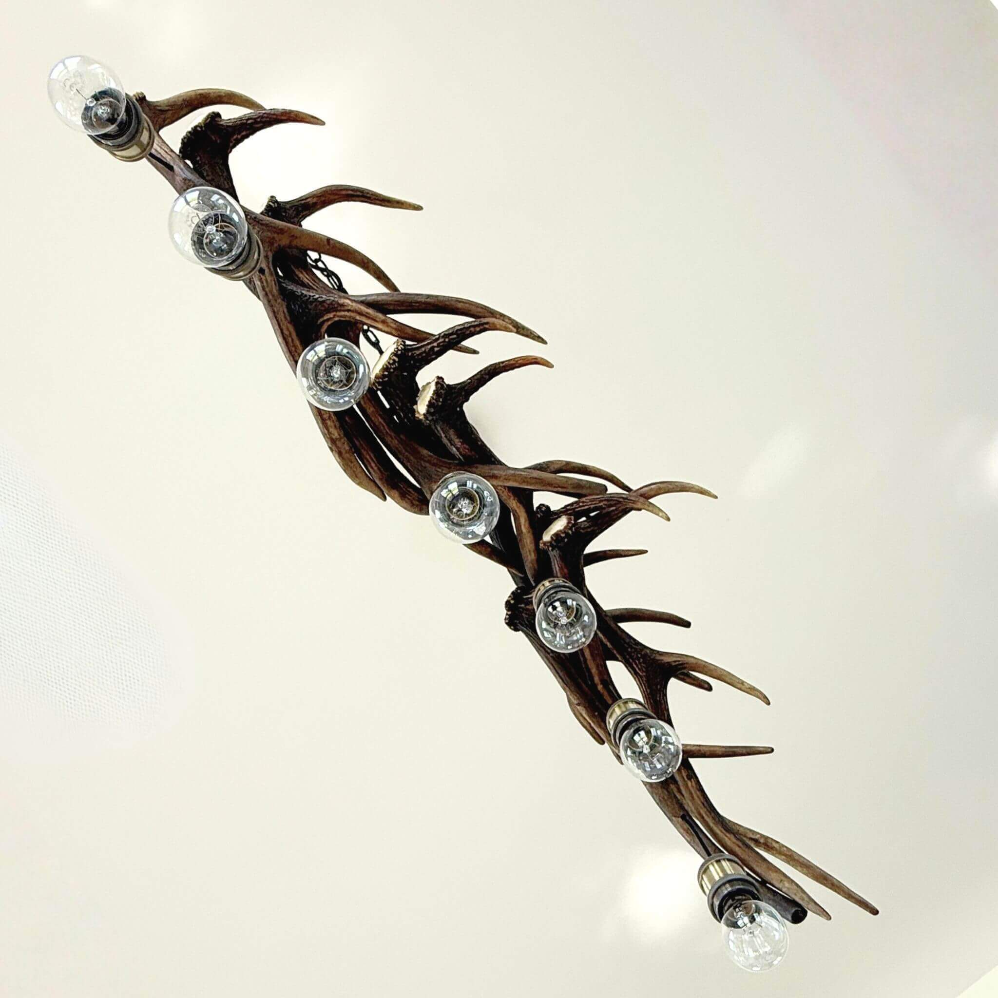 Linear antler chandelier, view from the bottom.