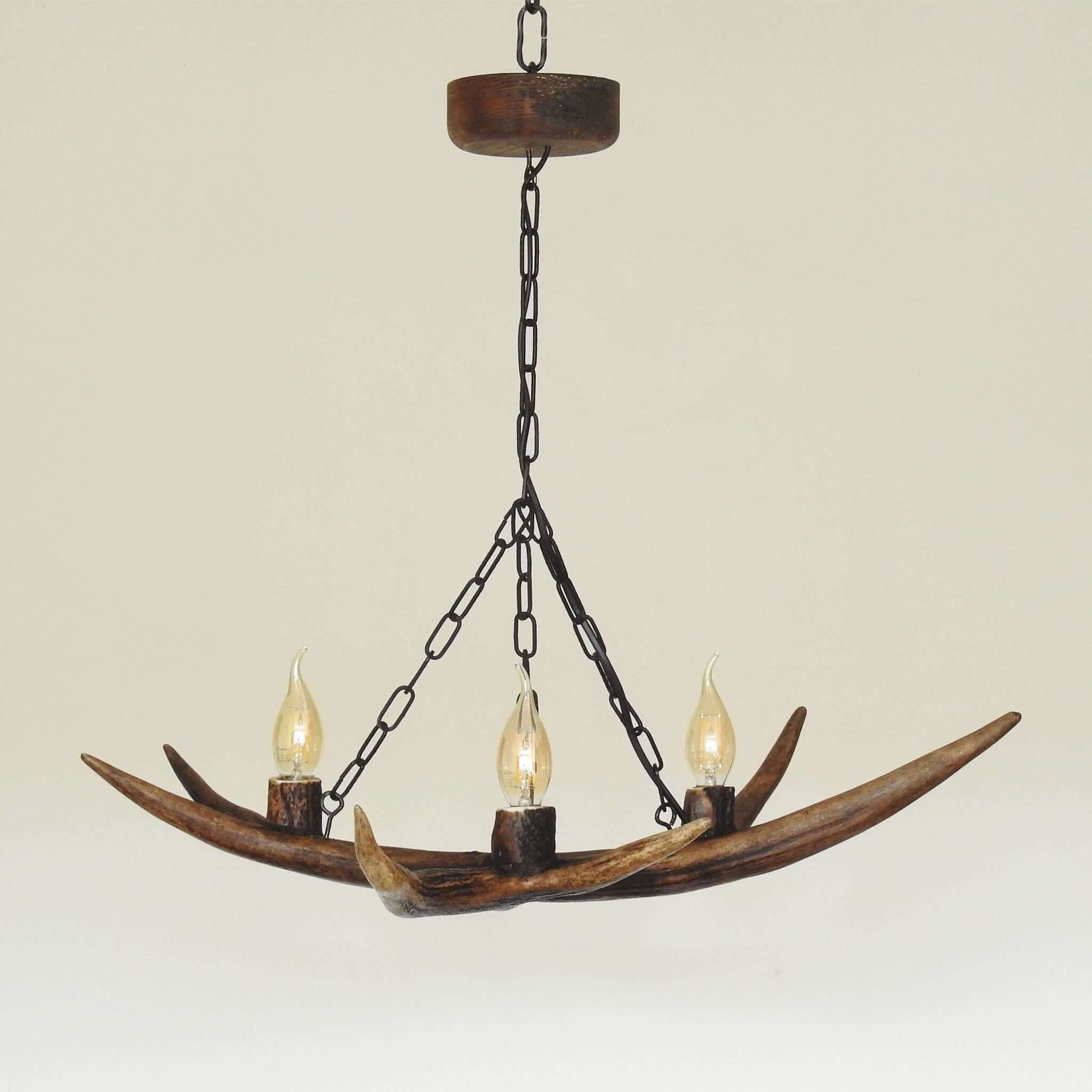 Small antler chandelier with 3 arms.