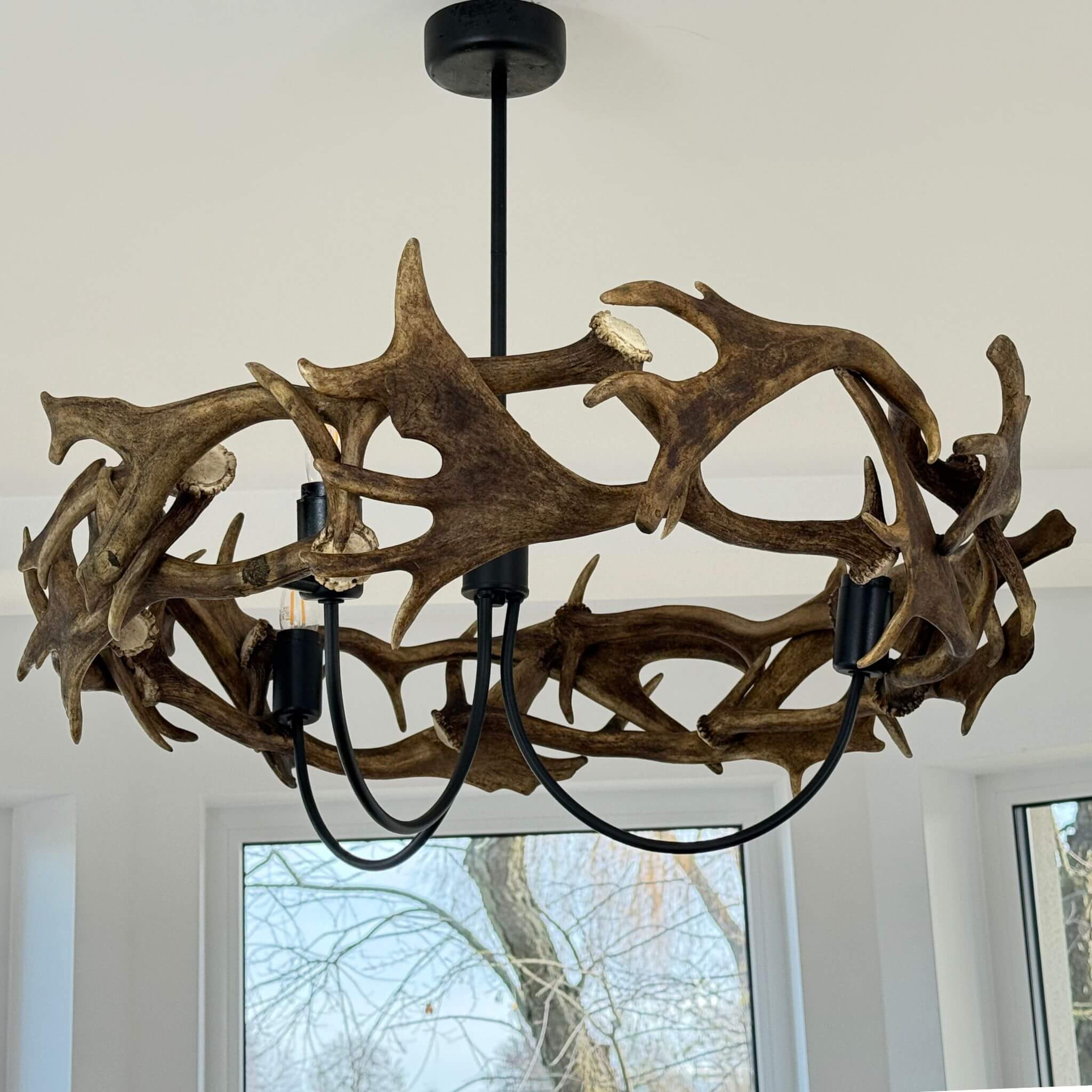 Semi flush mount chandelier for 3 lights.